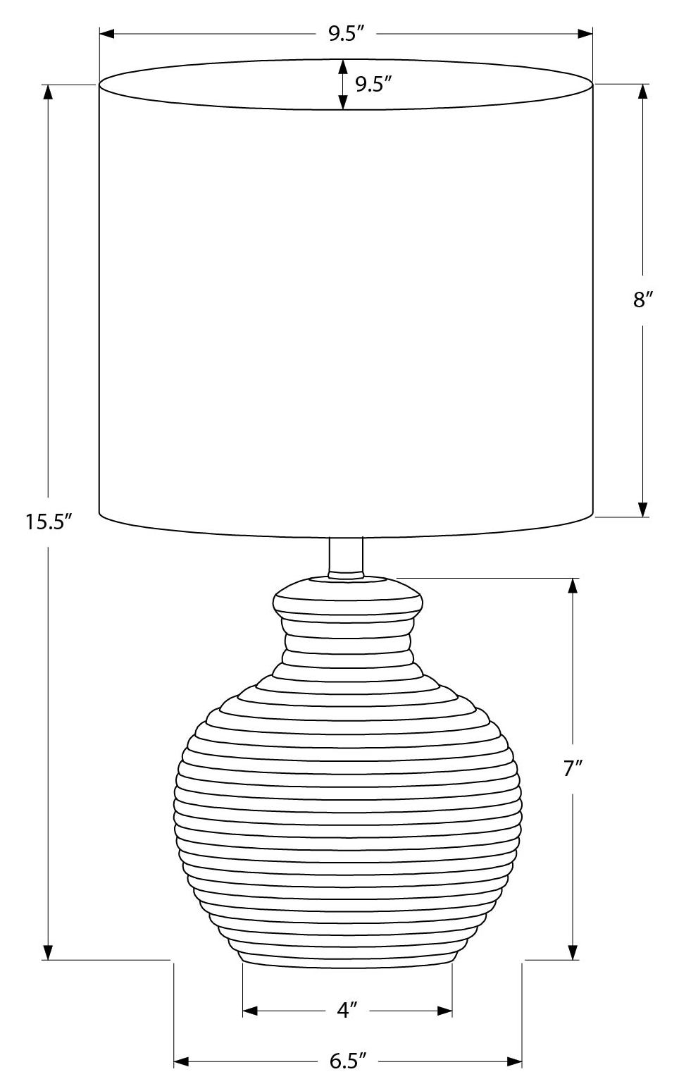 LUMINAIRE - 16"H LAMPE DE TABLE NOIR RESINE / IVOIRE – I 9778
