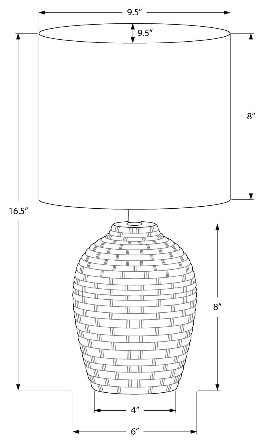 LUMINAIRE - 17"H LAMPE DE TABLE GRIS CERAMIQUE / IVOIRE – I 9788