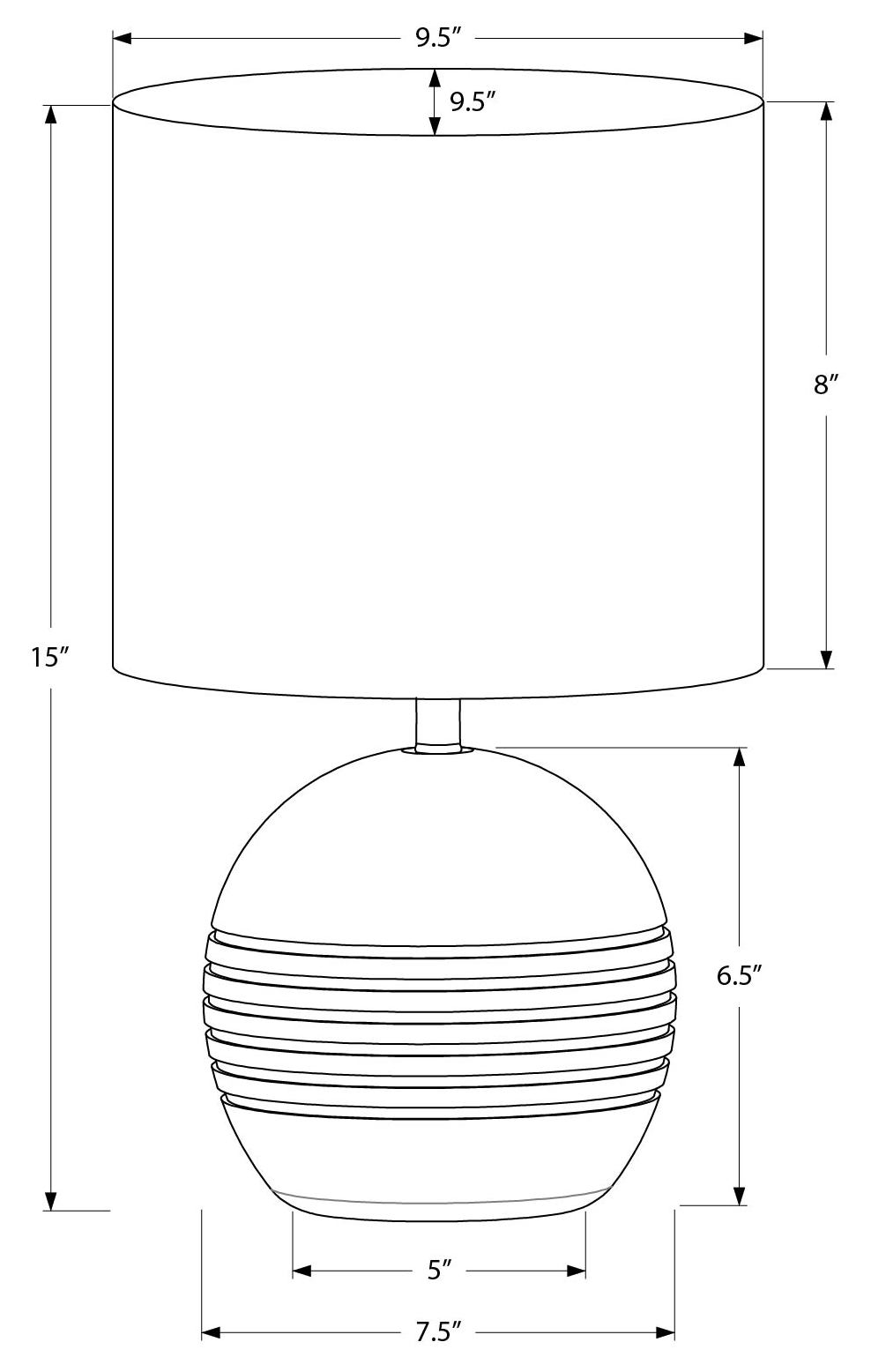 LUMINAIRE - 15"H LAMPE DE TABLE BRUN RESINE / BEIGE – I 9793