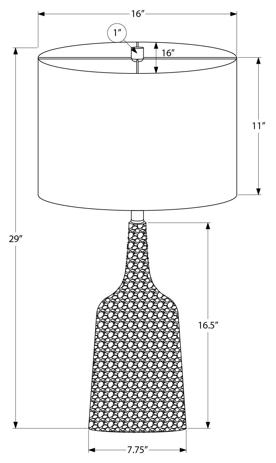 LUMINAIRE - 29"H LAMPE DE TABLE METAL BRONZE / BEIGE – I 9794