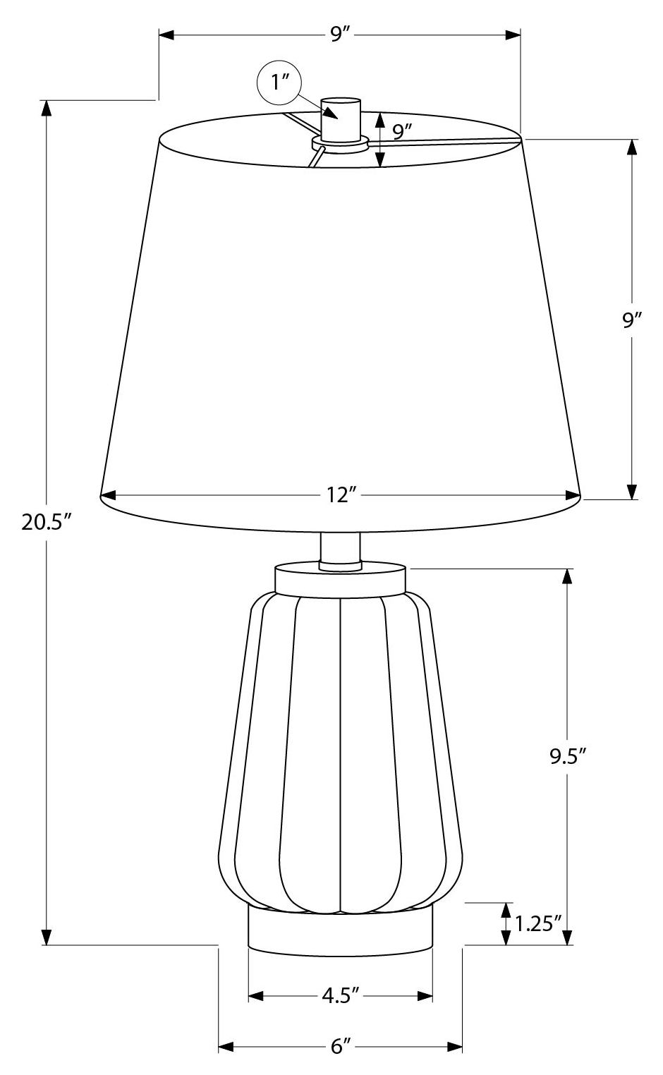 LUMINAIRE - 21"H LAMPE DE TABLE RESINE NOIR - BRUN / BEIGE – I 9797