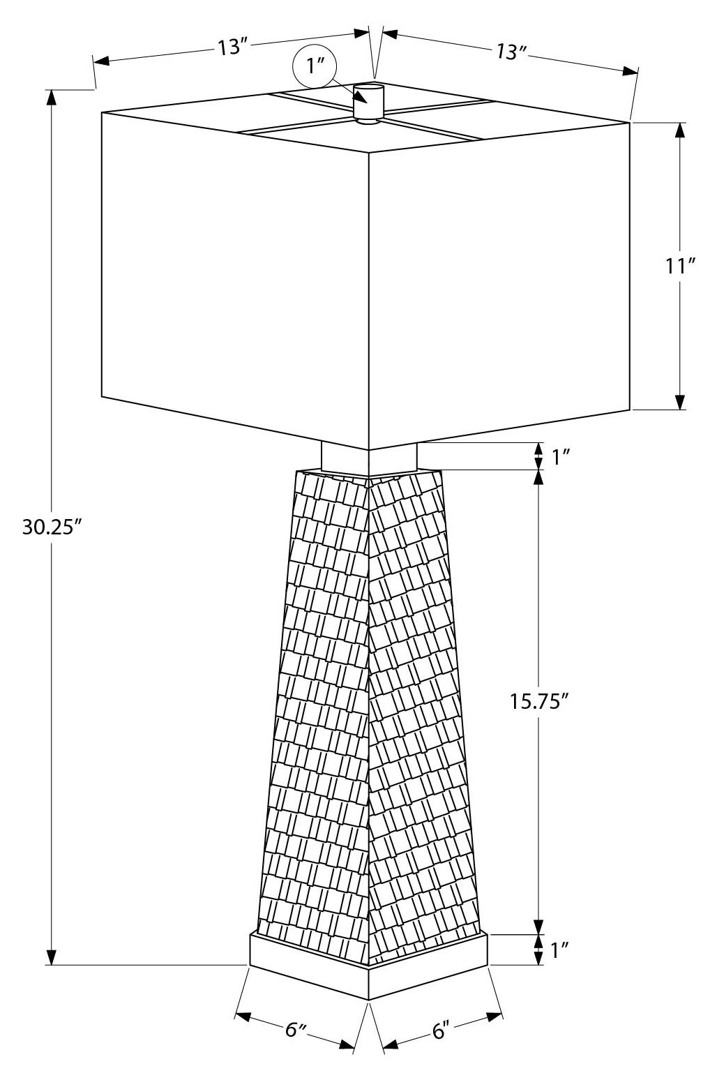 LUMINAIRE - 30"H LAMPE DE TABLE NOIR RESINE-CRYSTAL / NOIR – I 9802