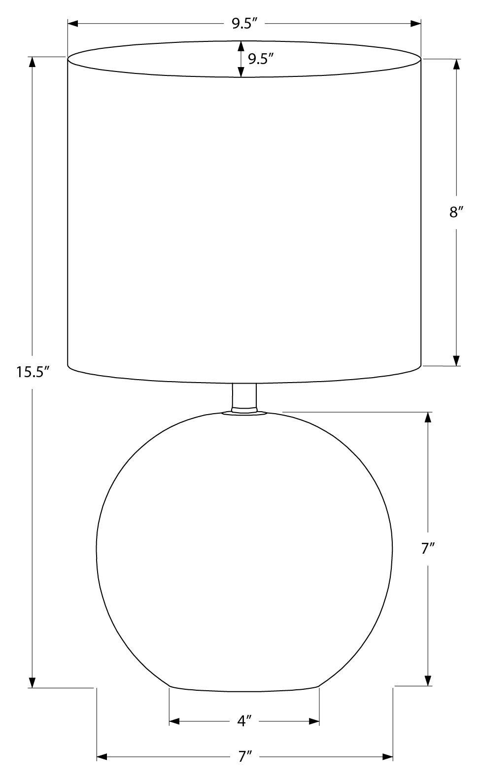 LUMINAIRE - 16"H LAMPE DE TABLE GRIS BETON / IVOIRE – I 9850