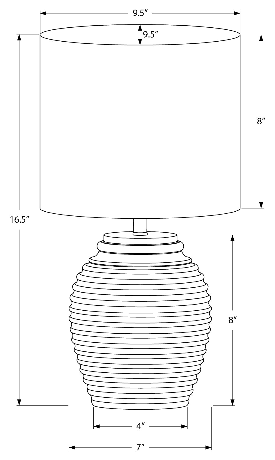 LUMINAIRE - 17"H LAMPE DE TABLE GRIS RESINE / IVOIRE – I 9864