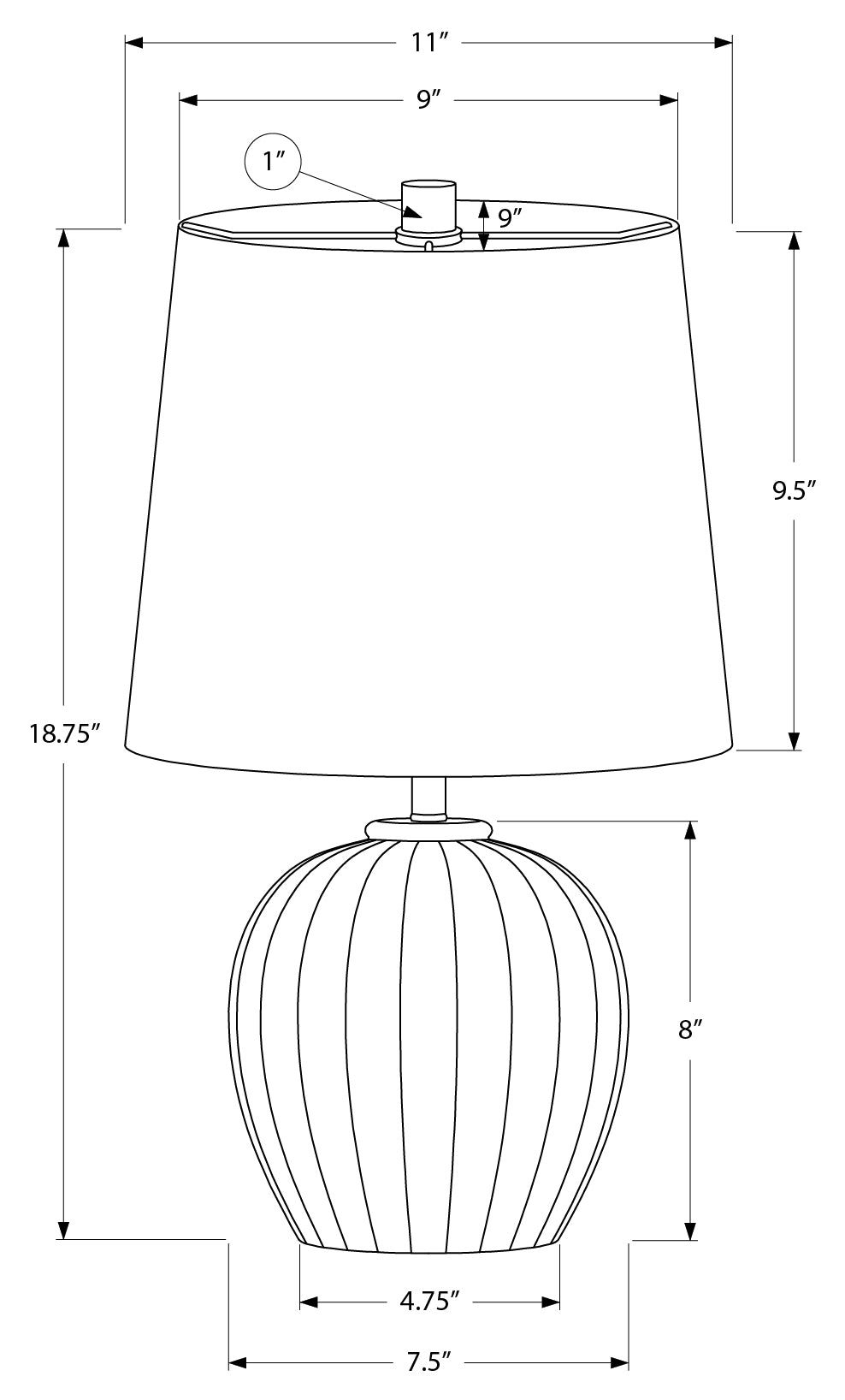 LUMINAIRE - 19"H LAMPE DE TABLE GRIS RESINE / IVOIRE – I 9869