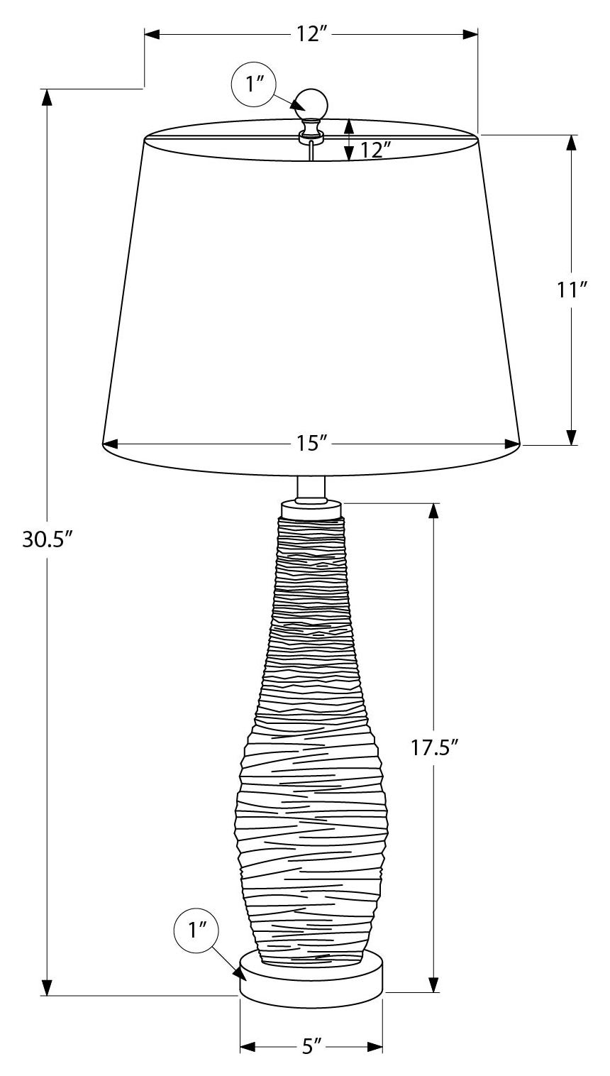 LUMINAIRE - 31"H LAMPE DE TABLE BLANC VERRE-CRYSTAL / GRIS – I 9912