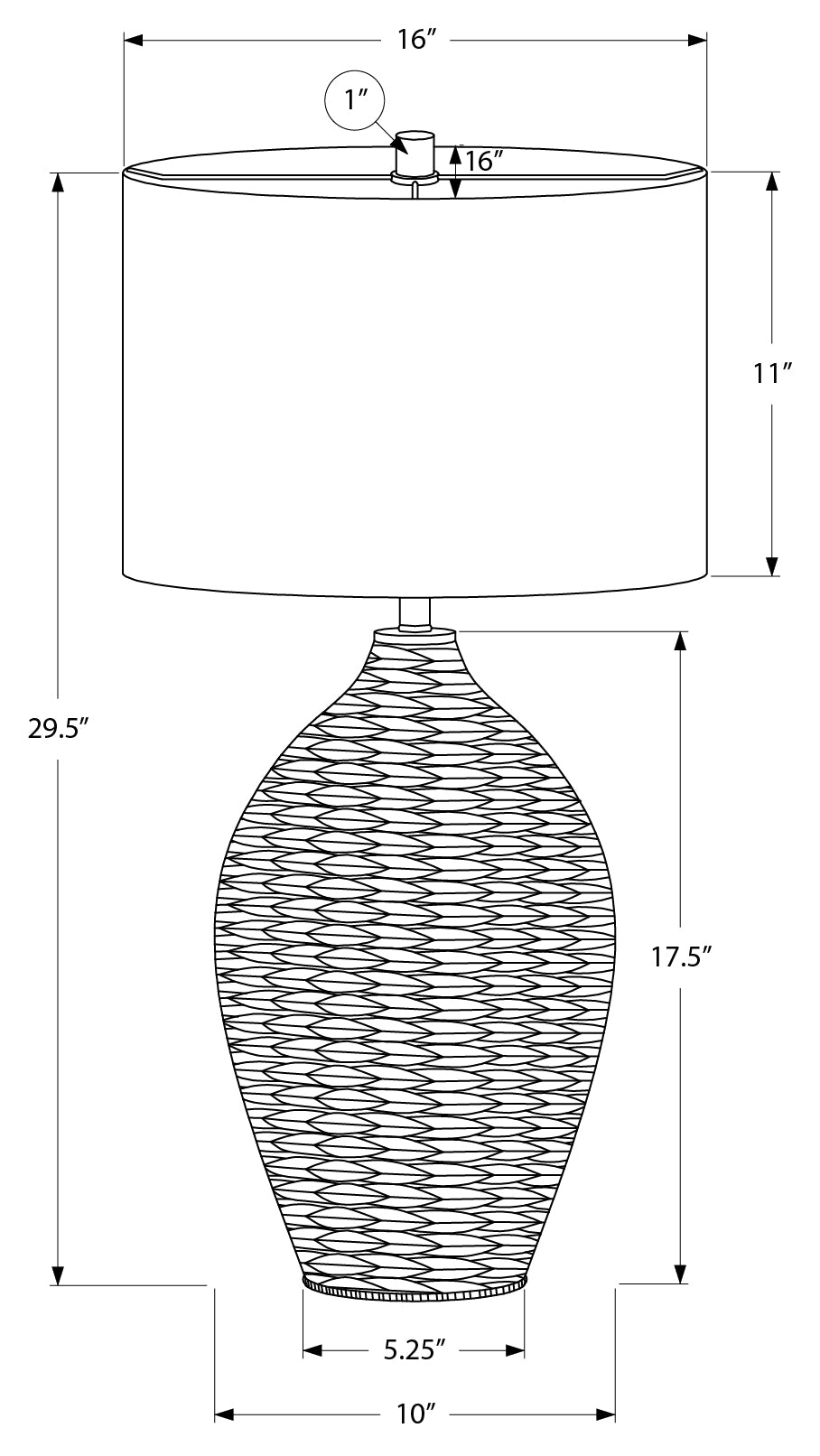 LUMINAIRE - 30"H LAMPE DE TABLE NATUREL ROTIN / BEIGE – I 9917