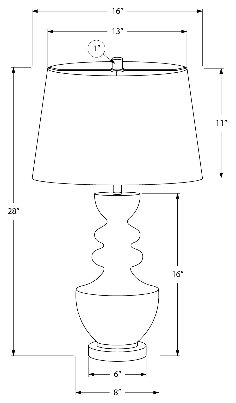 LUMINAIRE - 28"H LAMPE DE TABLE BRUN RESINE / BEIGE – I 9920