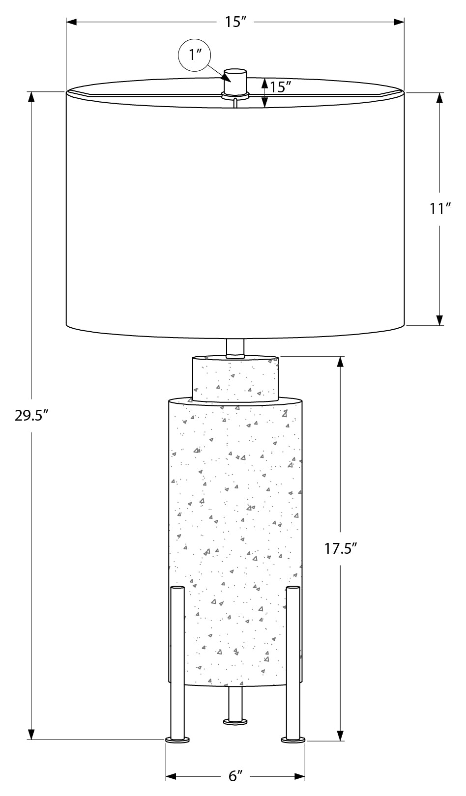 LUMINAIRE - 30"H LAMPE DE TABLE BEIGE RESINE / IVOIRE – I 9928