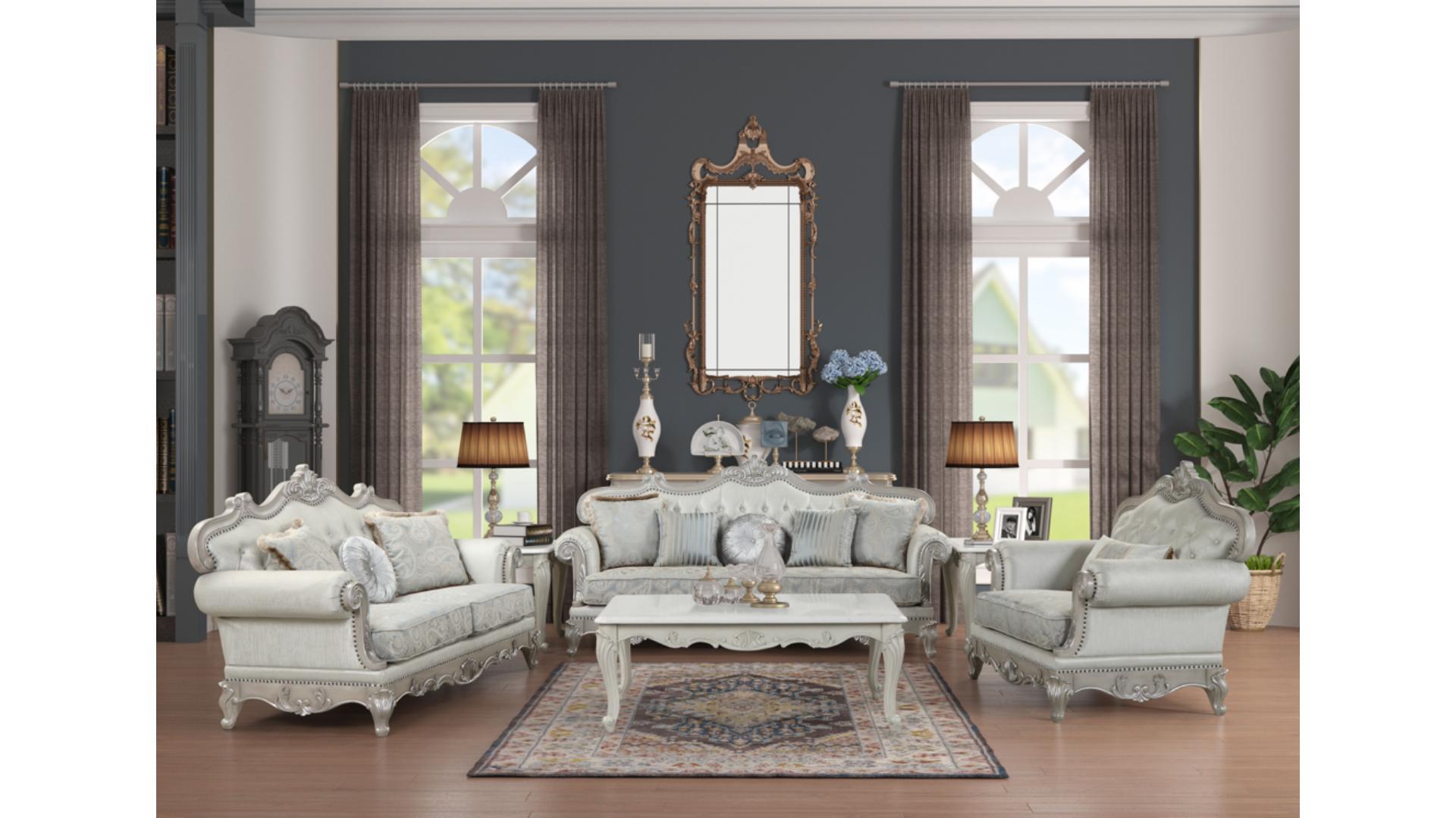 Image of tuscan sofa set fabric 3pcs.