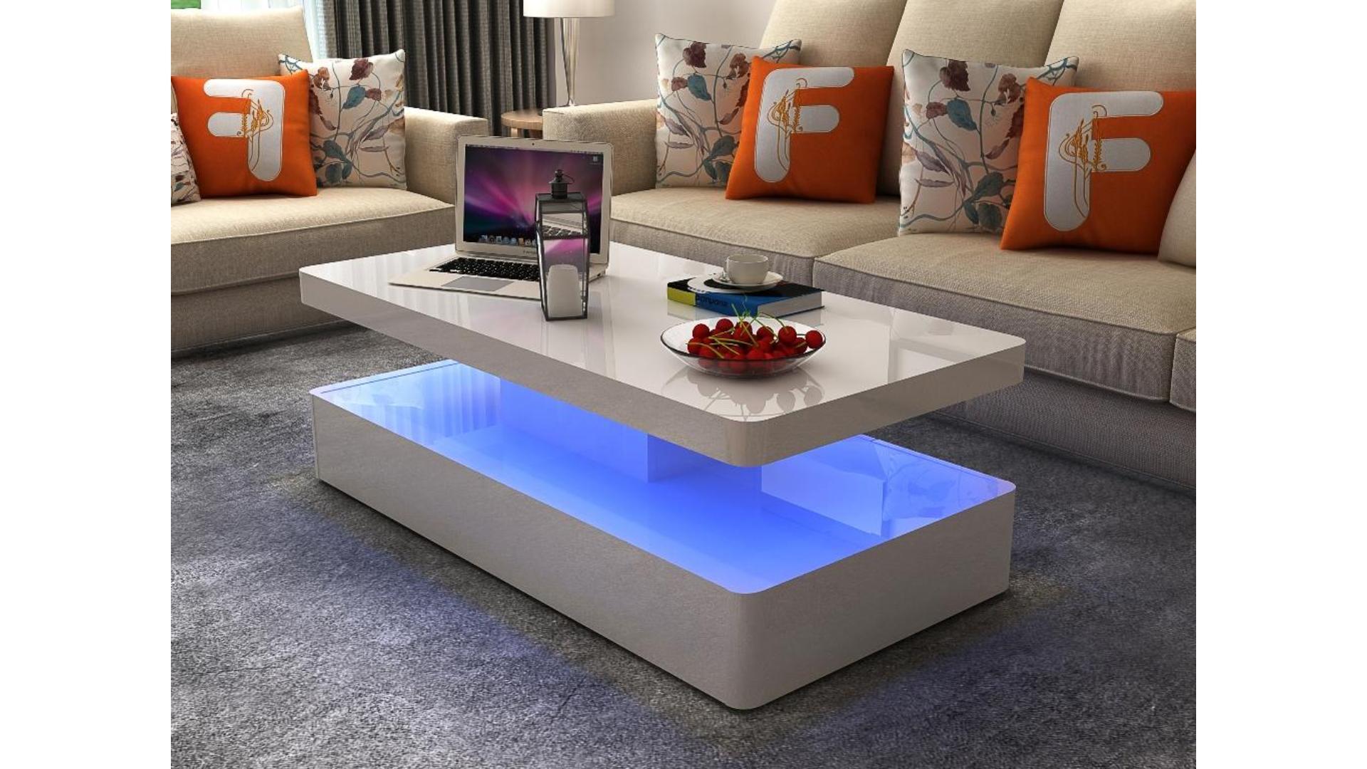 Image of coffee table aurora with led light.