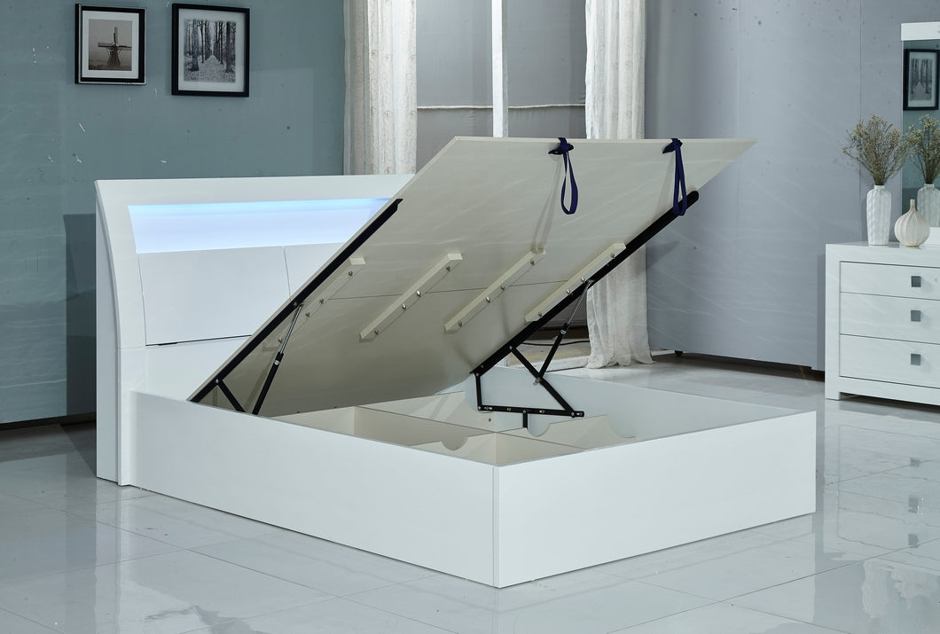 Barcelona White Bedroom Set with LED Headboard – Barcelona
