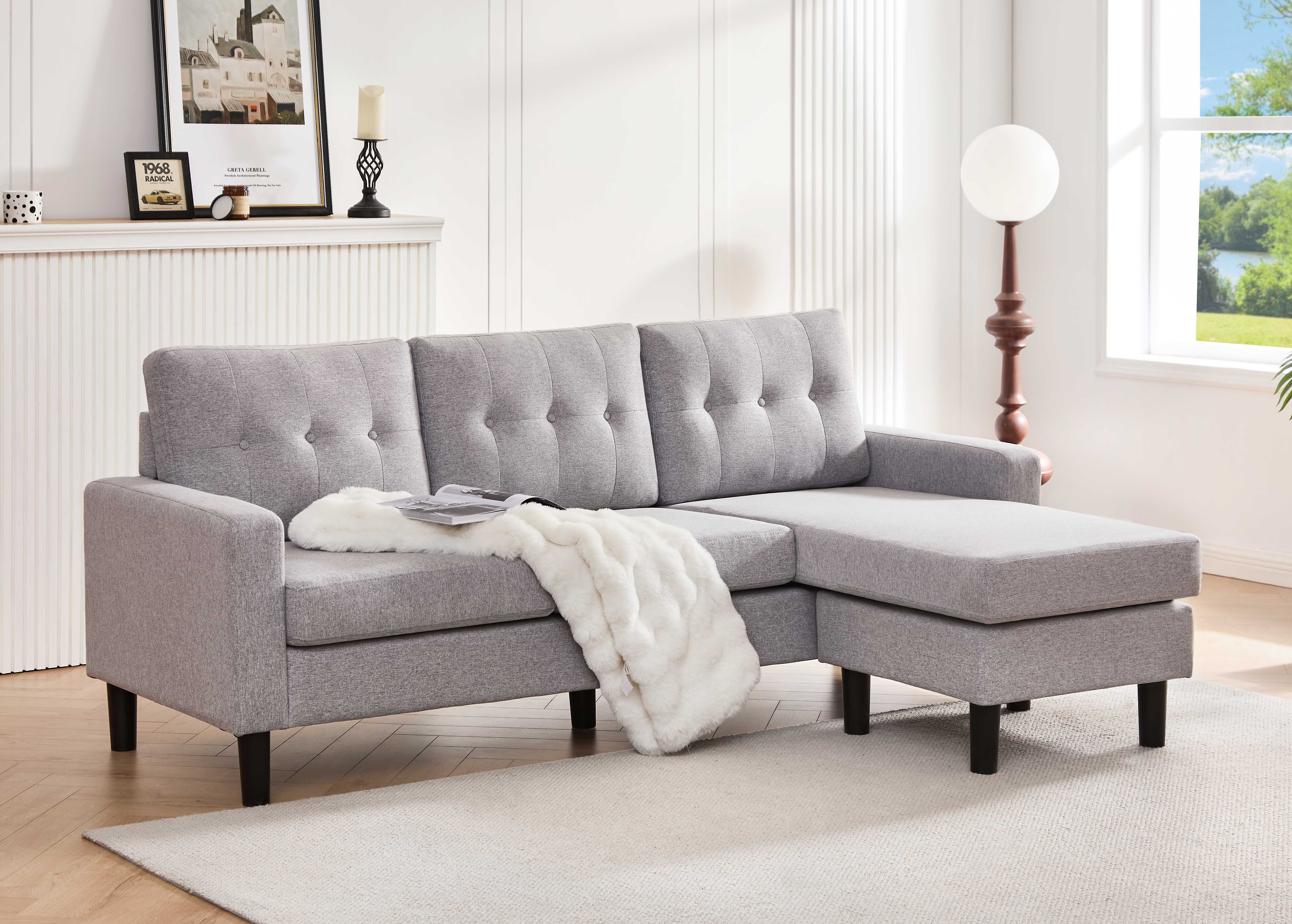 Solid wood legs for a simple, modern touch Sofa Sectional – IF-9320