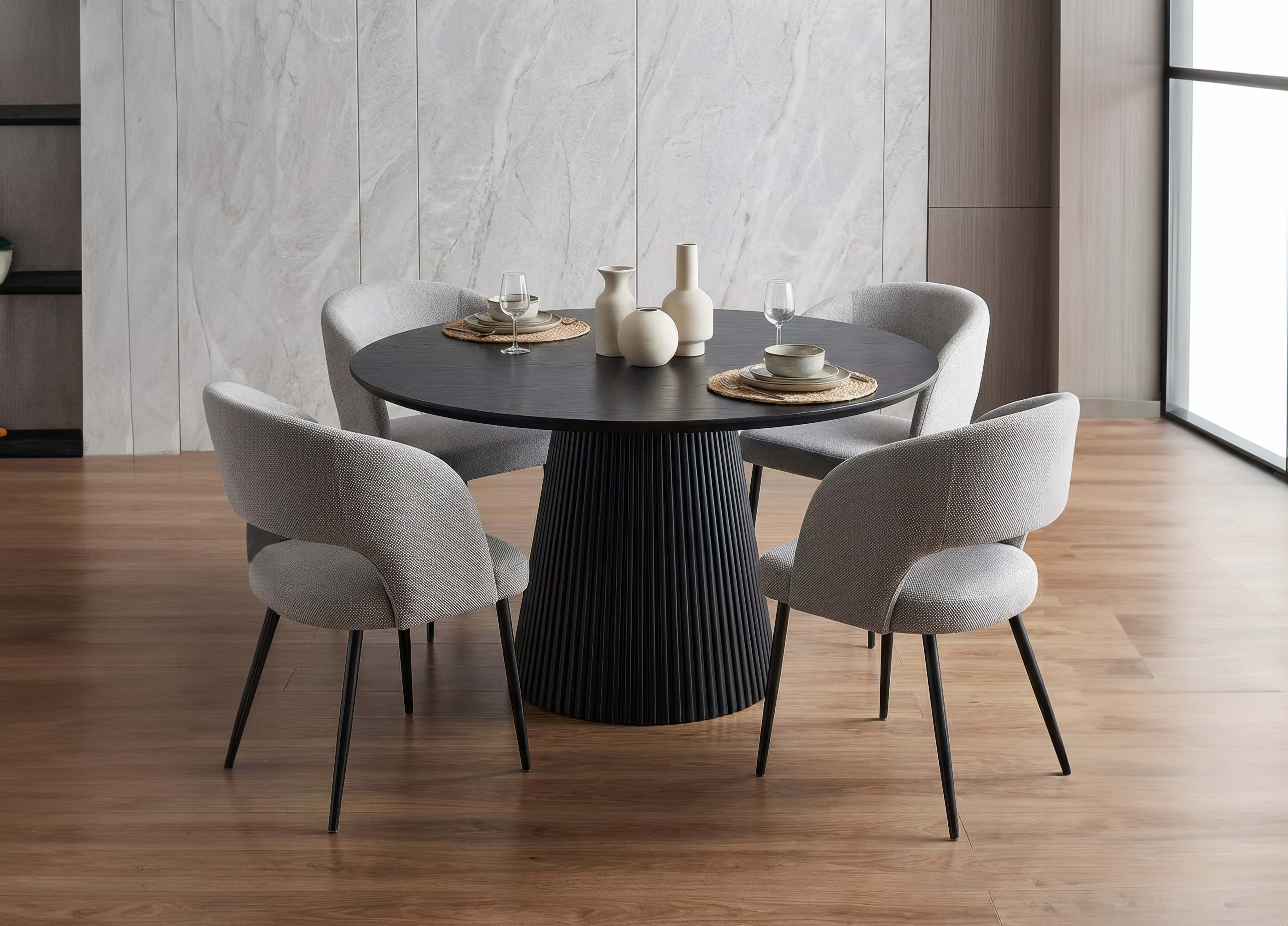 Fluted pedestal base in durable engineered wood Dinette Set – T-1642 C-1645