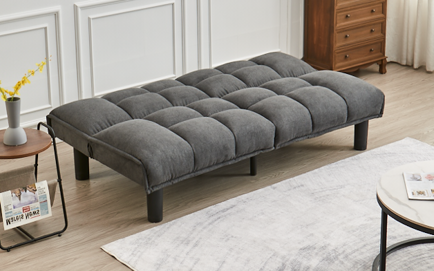 Grey Tufted Convertible Sofa Bed – IF-8060
