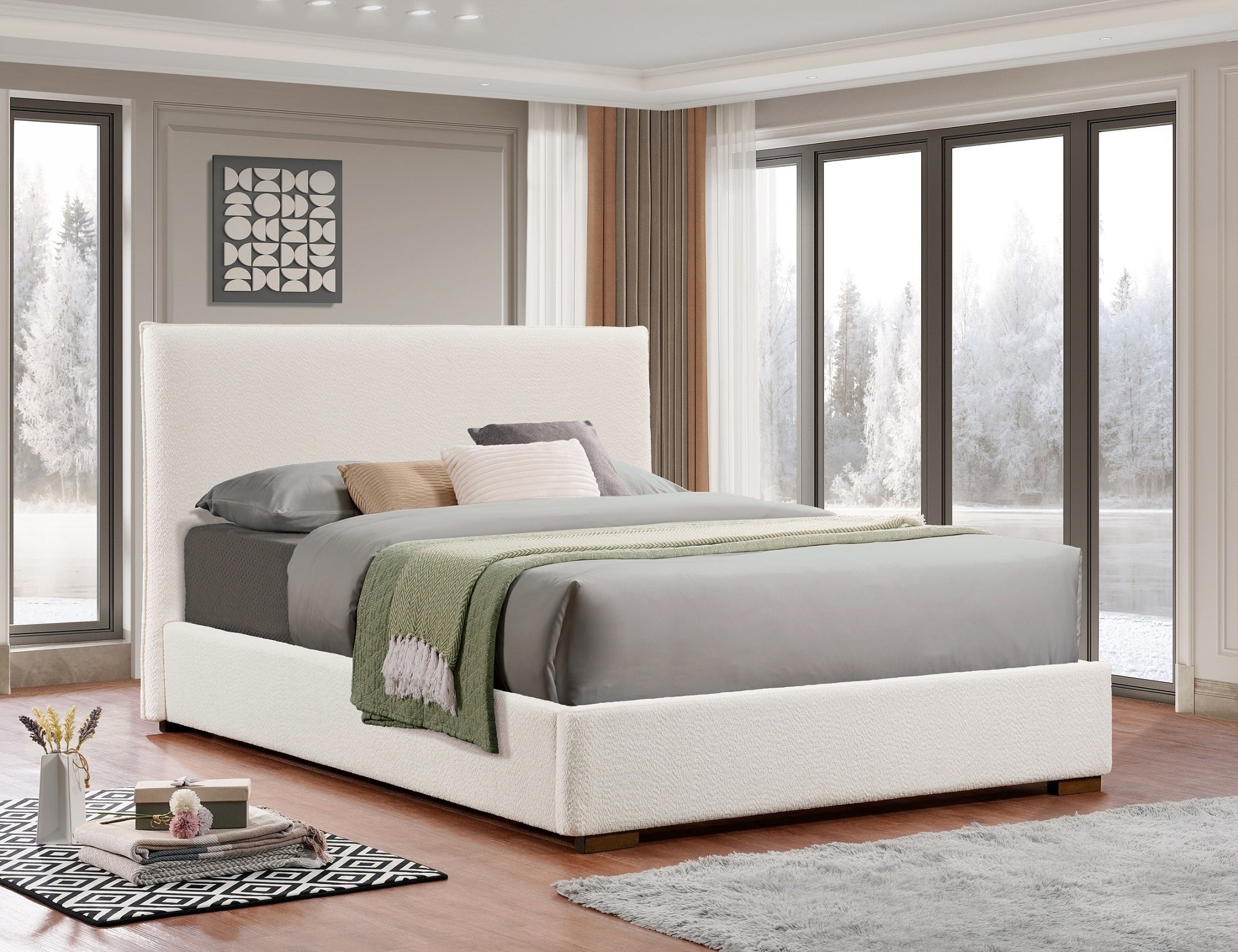 Ivory Tufted Wingback Bed – IF-5568