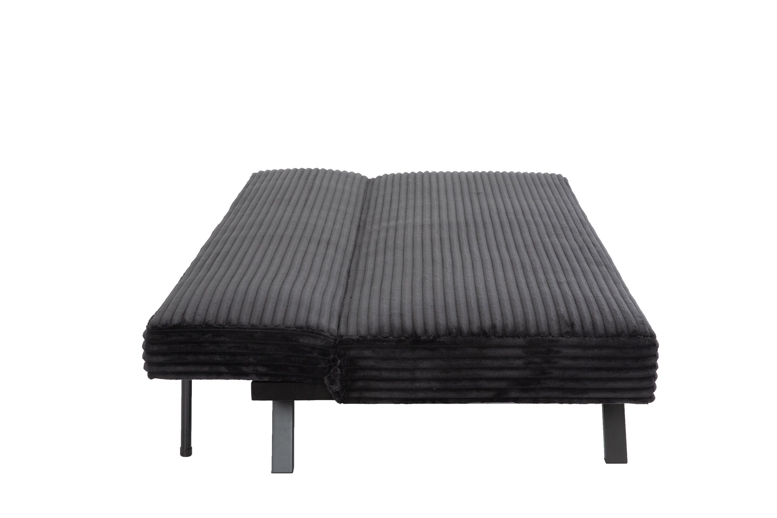 Black Corduroy Sofa Bed with Pillows – IF-8065