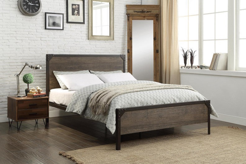 Rustic Wood Platform Bed – IF-5210