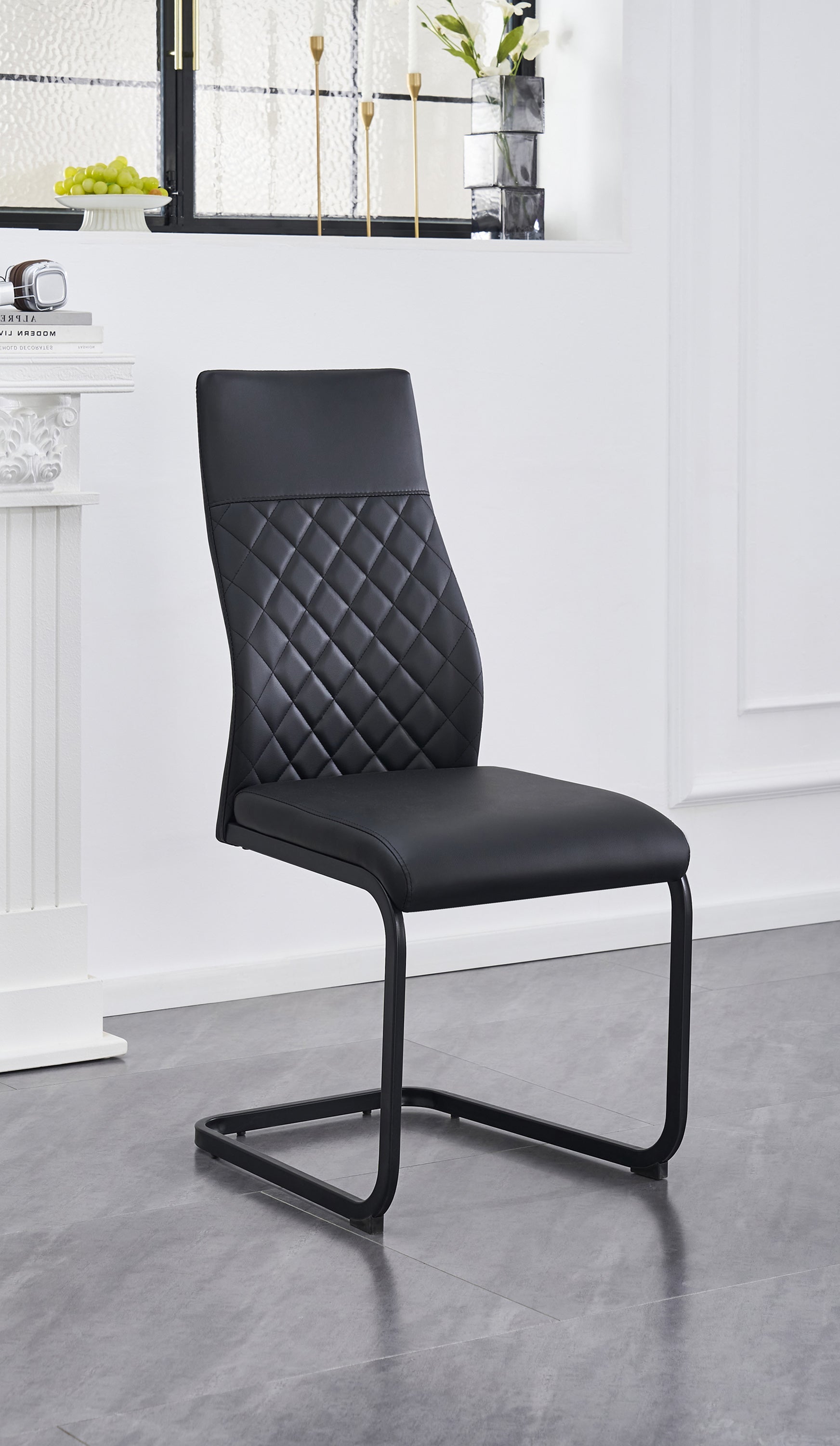 Upholstered in soft Black PU Dinette Set – T-1443 C-1578