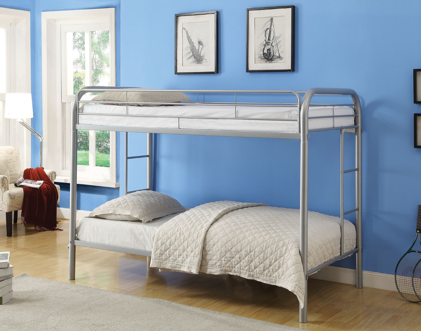 Weight Capacity: Top:250 Lbs Bottom:250 Lbs Bunk Bed – B-500G (Single/Single)