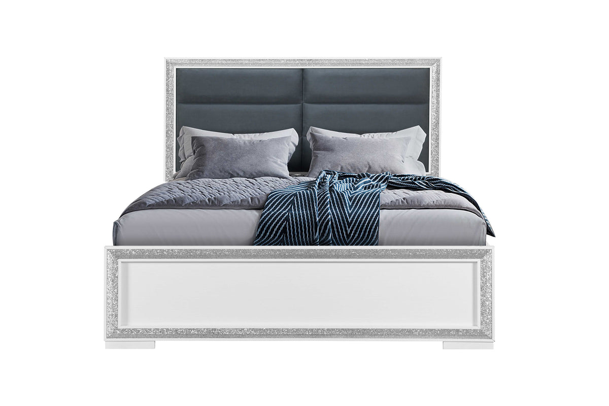 Andros Silver Upholstered Bedroom Set – Andros-Silver