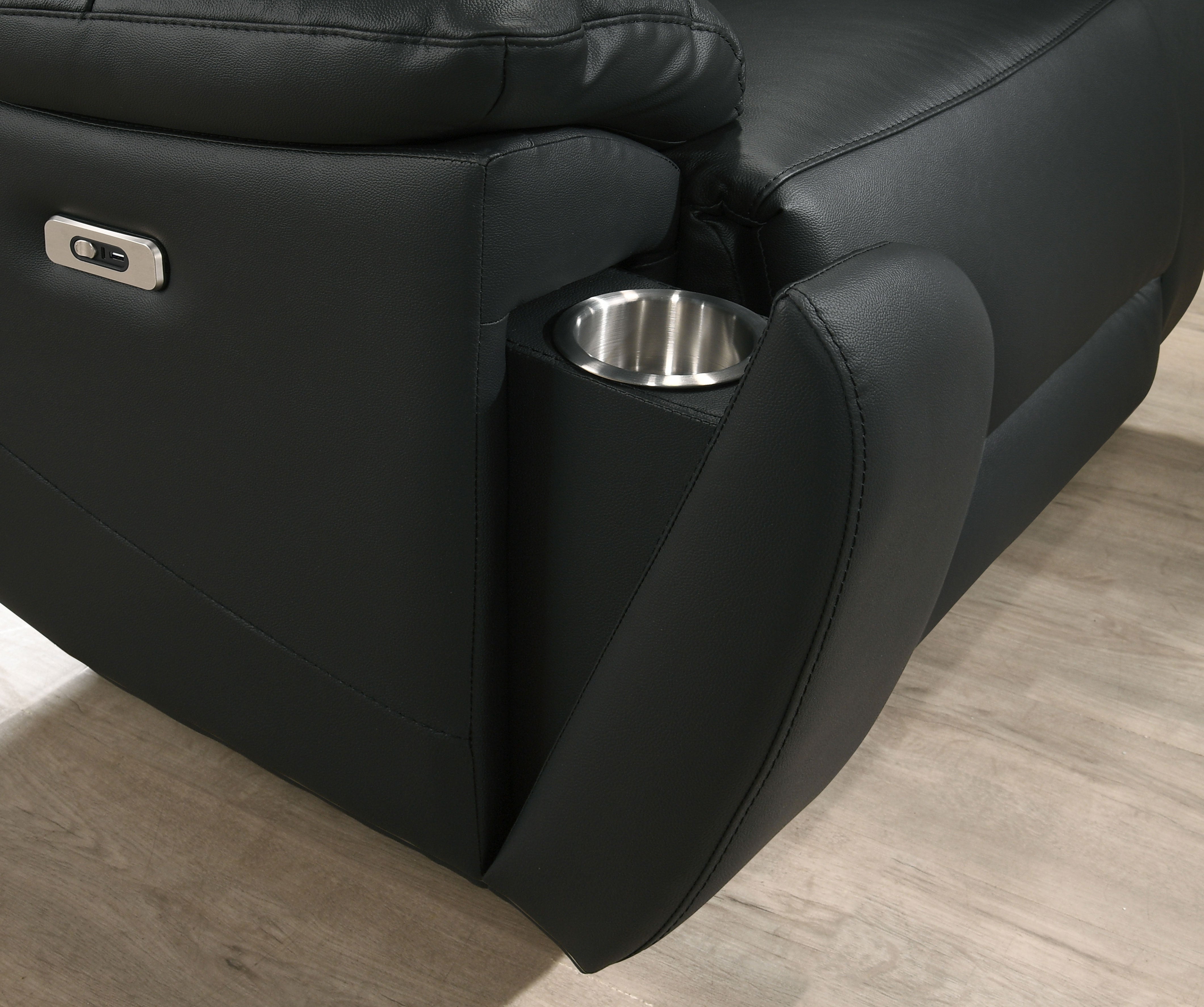 Grey Leather Power Reclining Sofa & Loveseat Set – IF-8161 (Leather Match-Power)