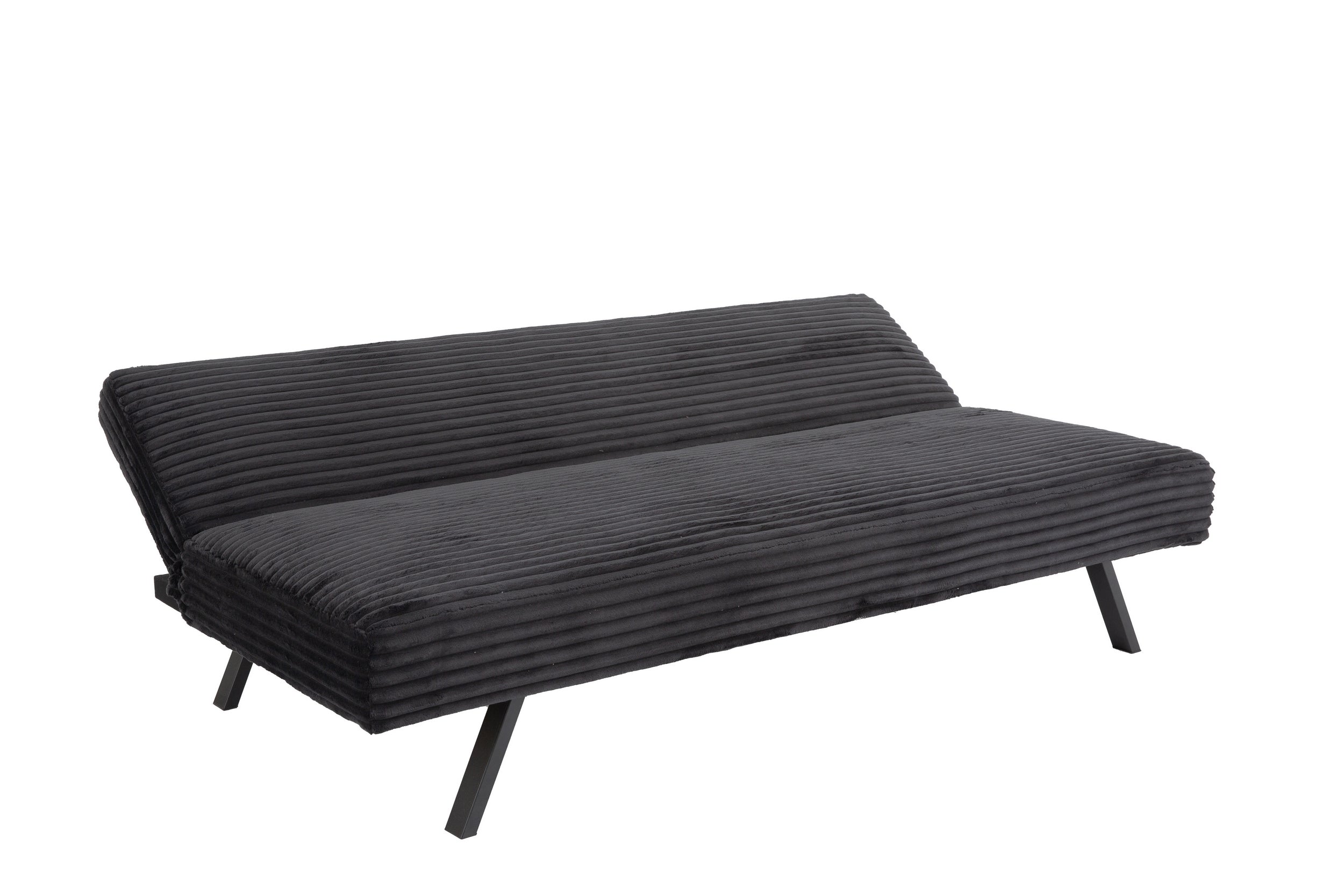 Black Corduroy Sofa Bed with Pillows – IF-8065