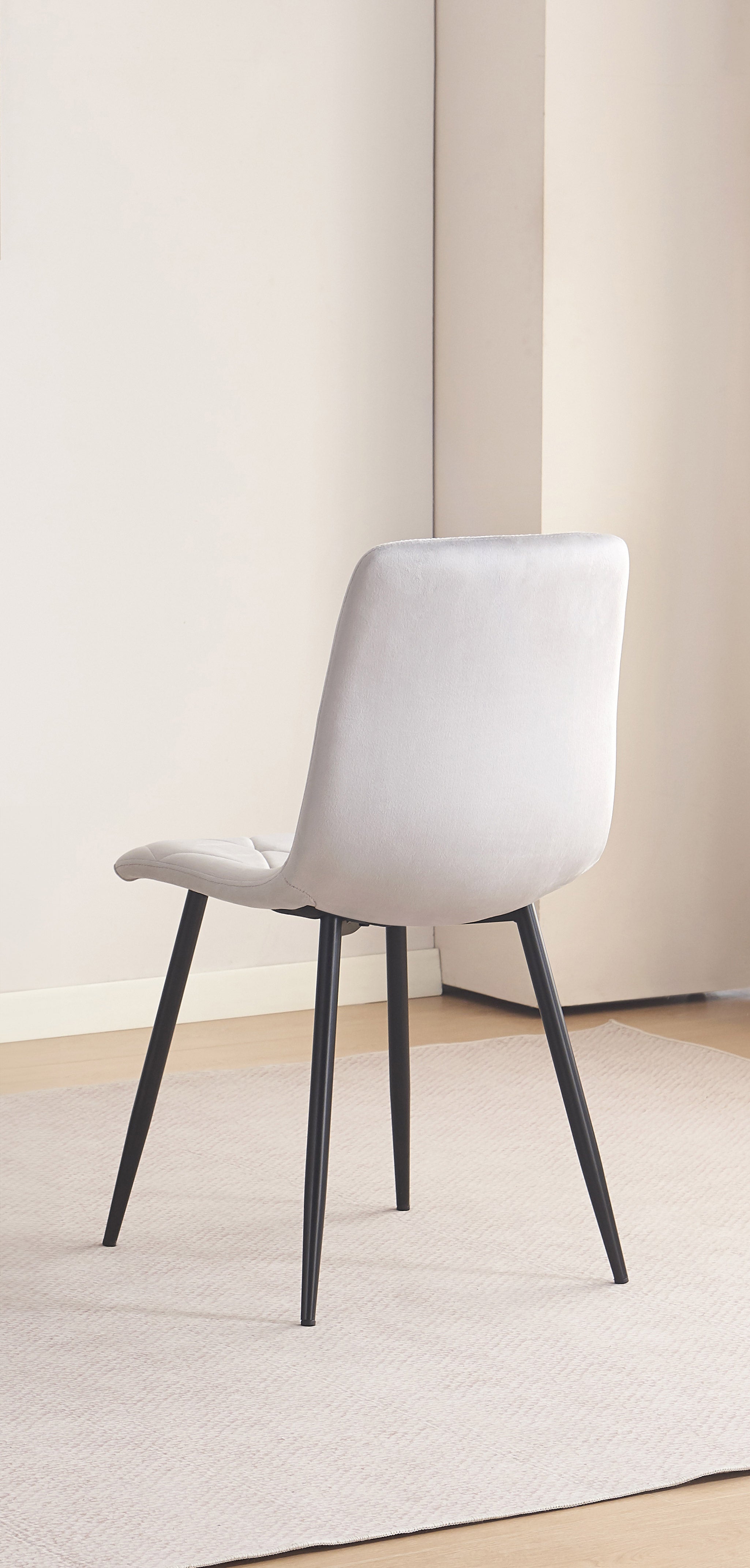 Soft Light Grey Velvet Chair – C-1631