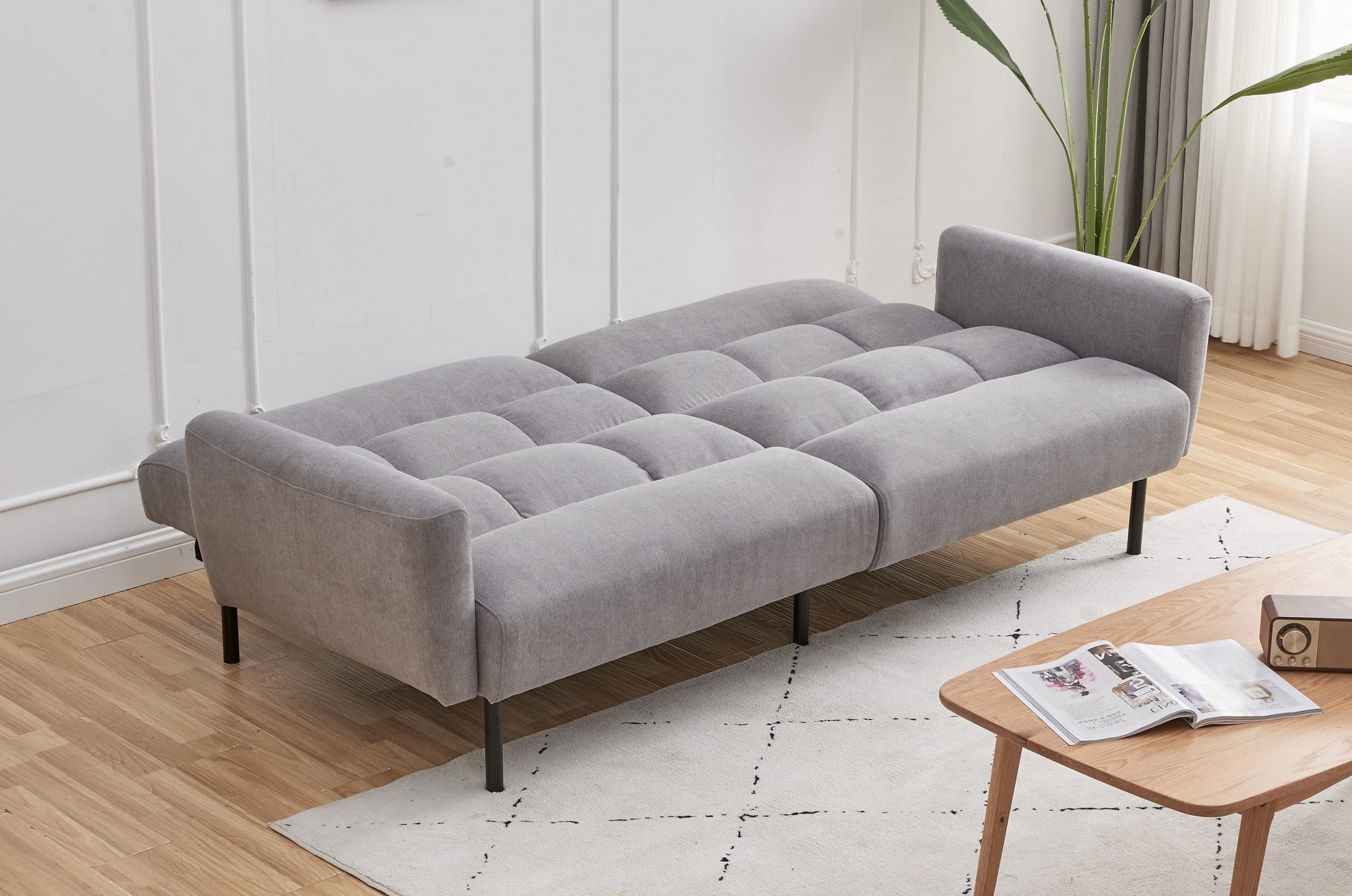 Light Grey Tufted Sofa Bed – IF-8041