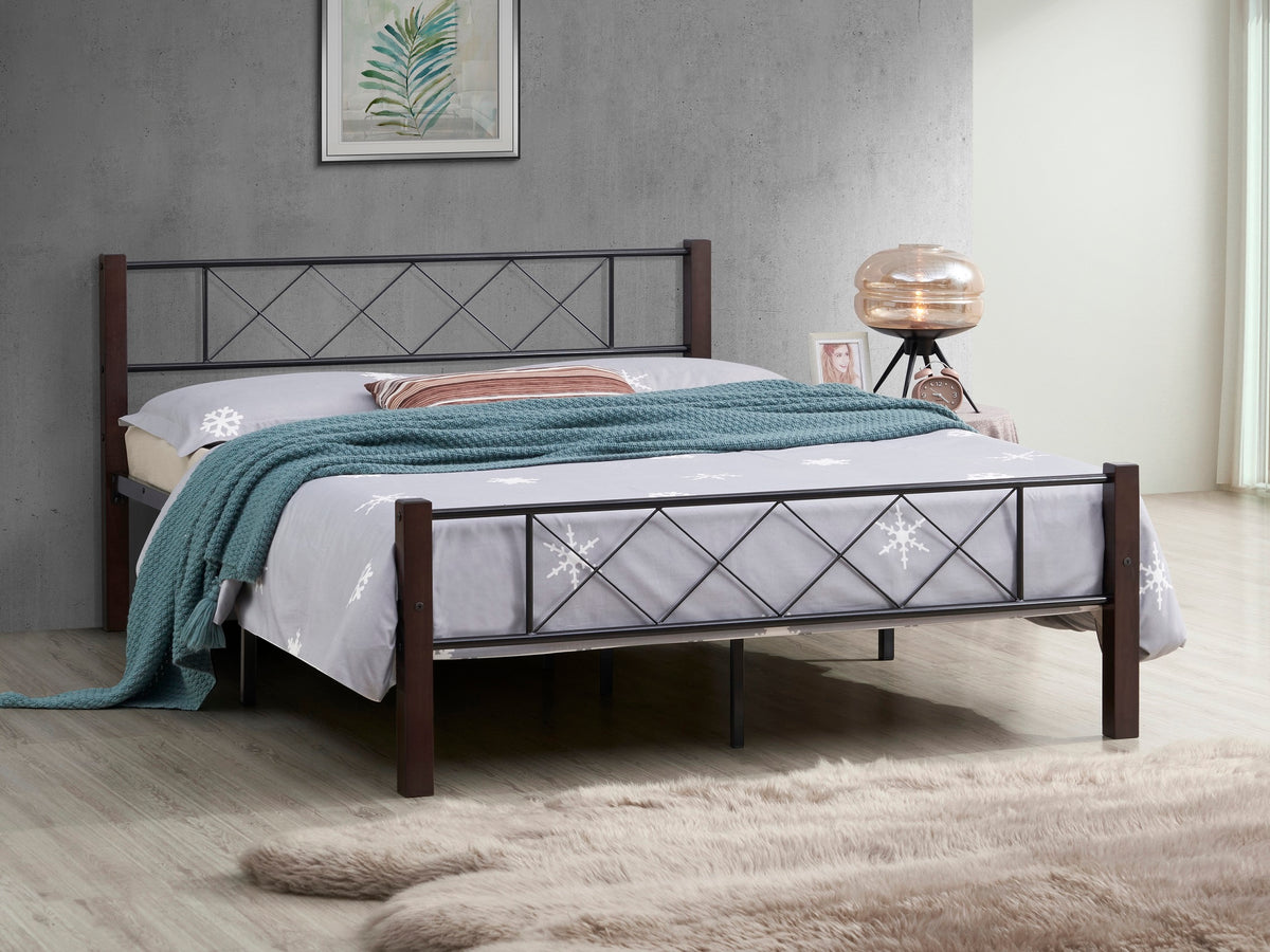 Espresso Wooden Posts Bed – IF-125