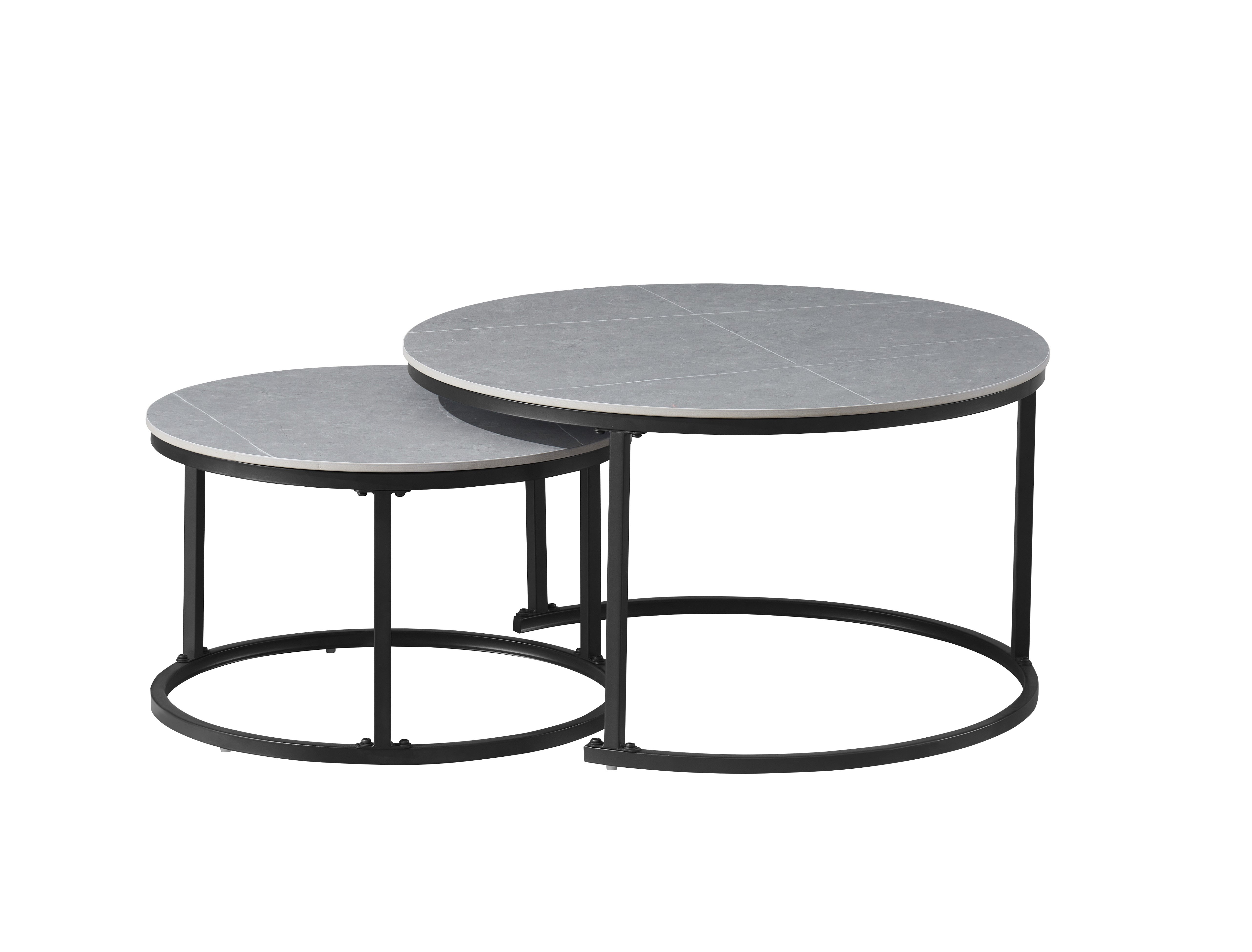 Sintered Stone Armani Marble Top With Black Steel Base Coffee / Side Table – IF-2631