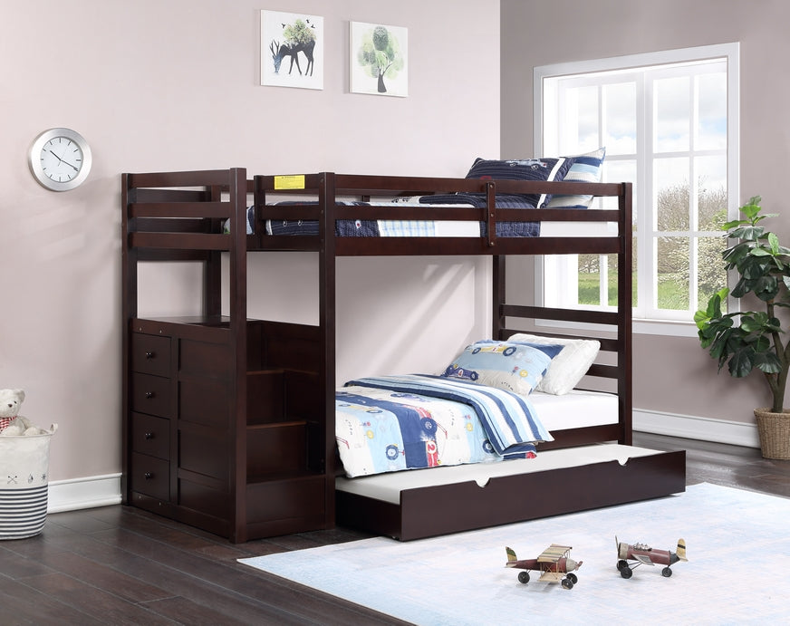 Staircase is Left-Hand side facing and cannot be changed to Right side Bunk Bed – B-1890-EK (Sing...