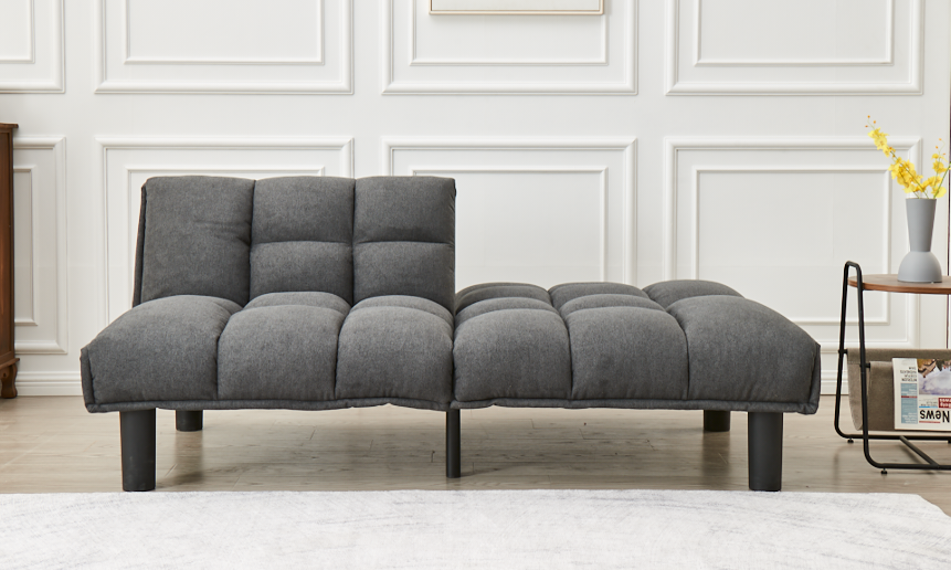 Grey Tufted Convertible Sofa Bed – IF-8060