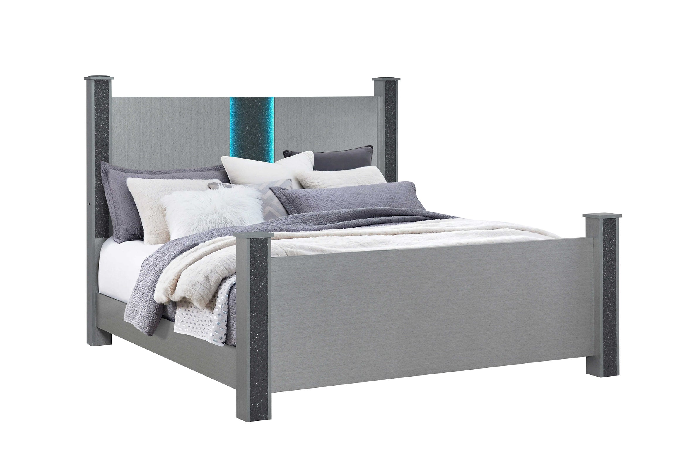 Logan-Silver Bedroom Set Bluetooth Audio