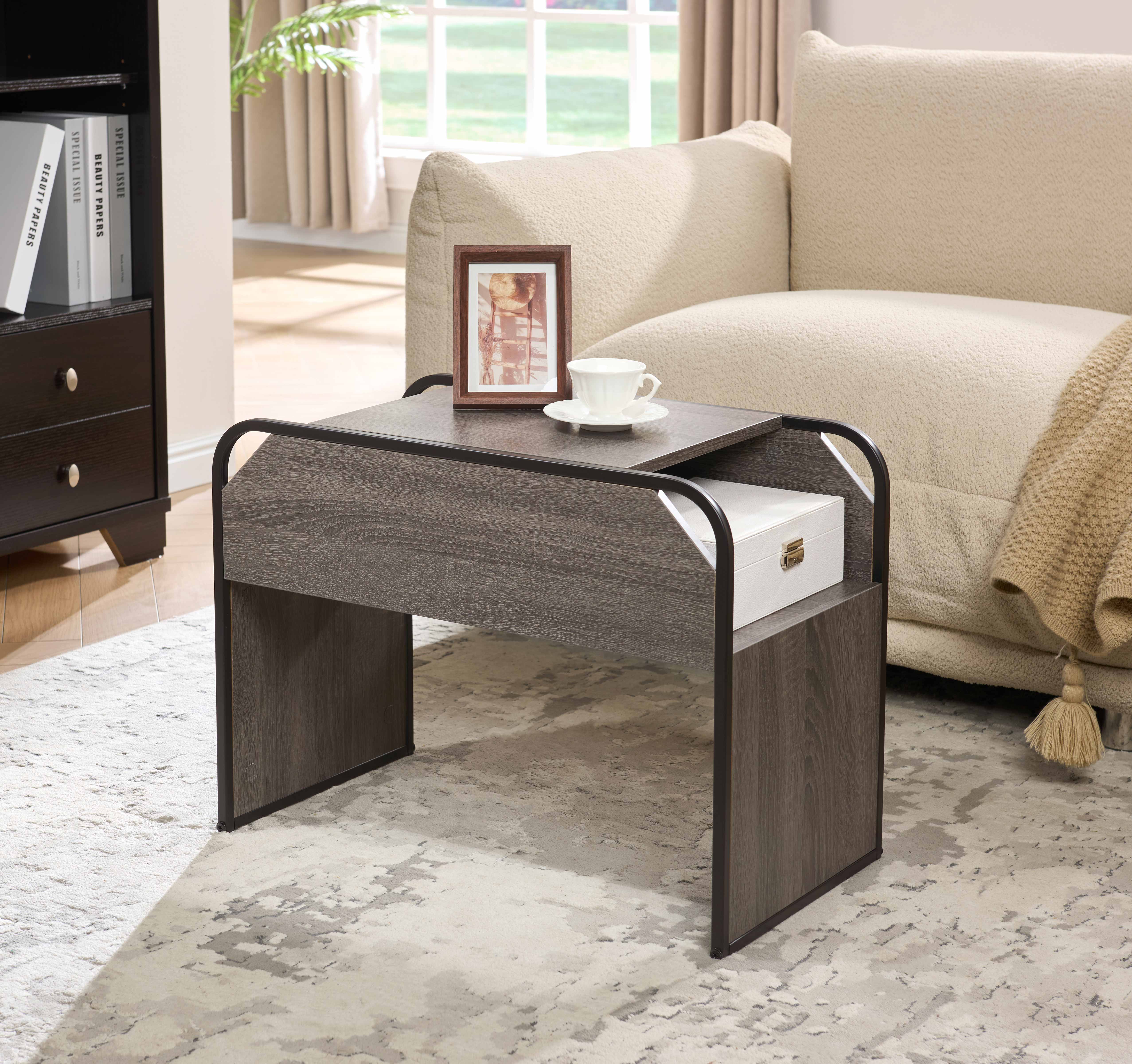 Warm grey oak wood-look panels with a modern reclaimed texture Coffee / Side Table – IF-079