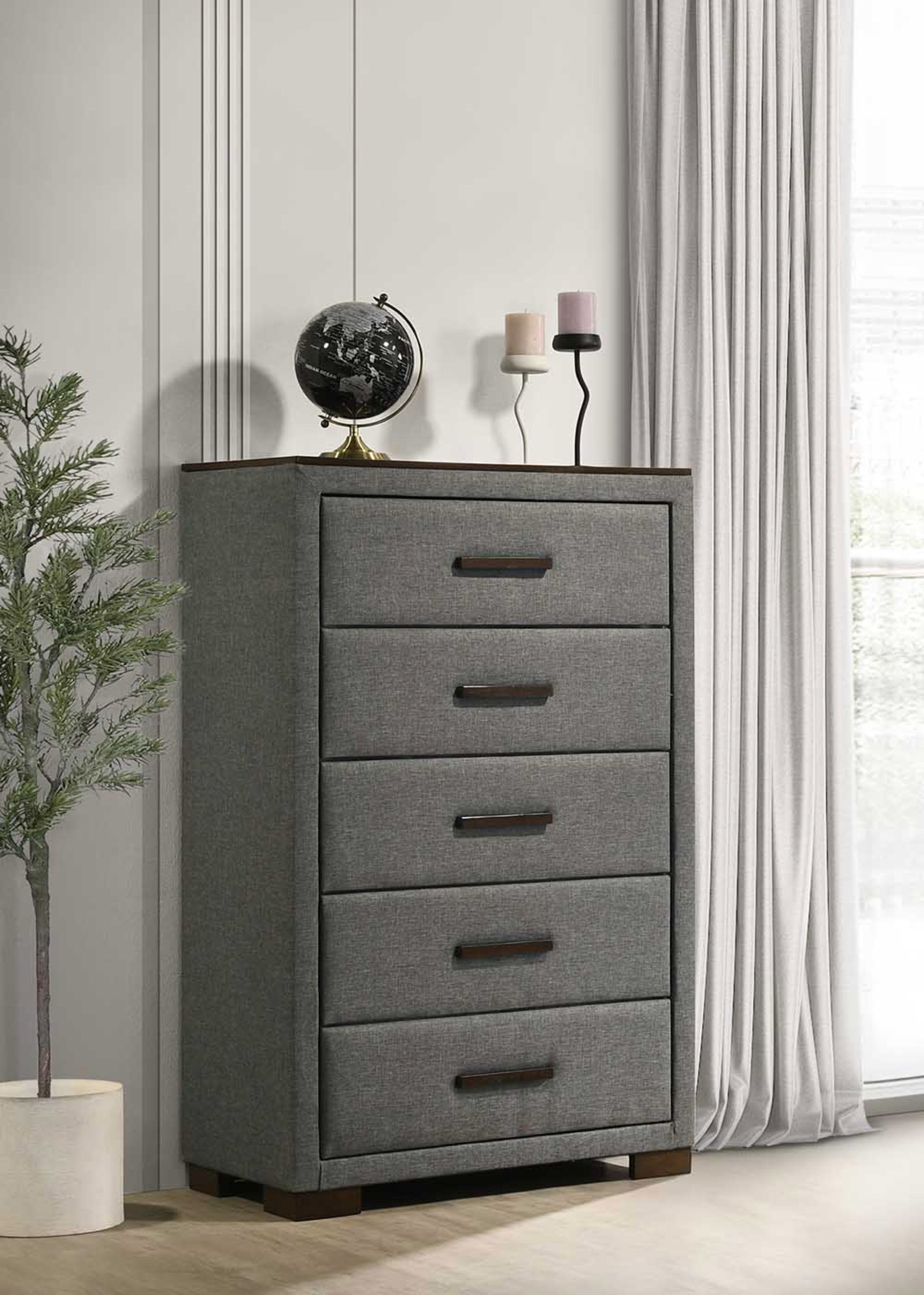 Grey Upholstered Bedroom Set – IF-180 Bedroom Set