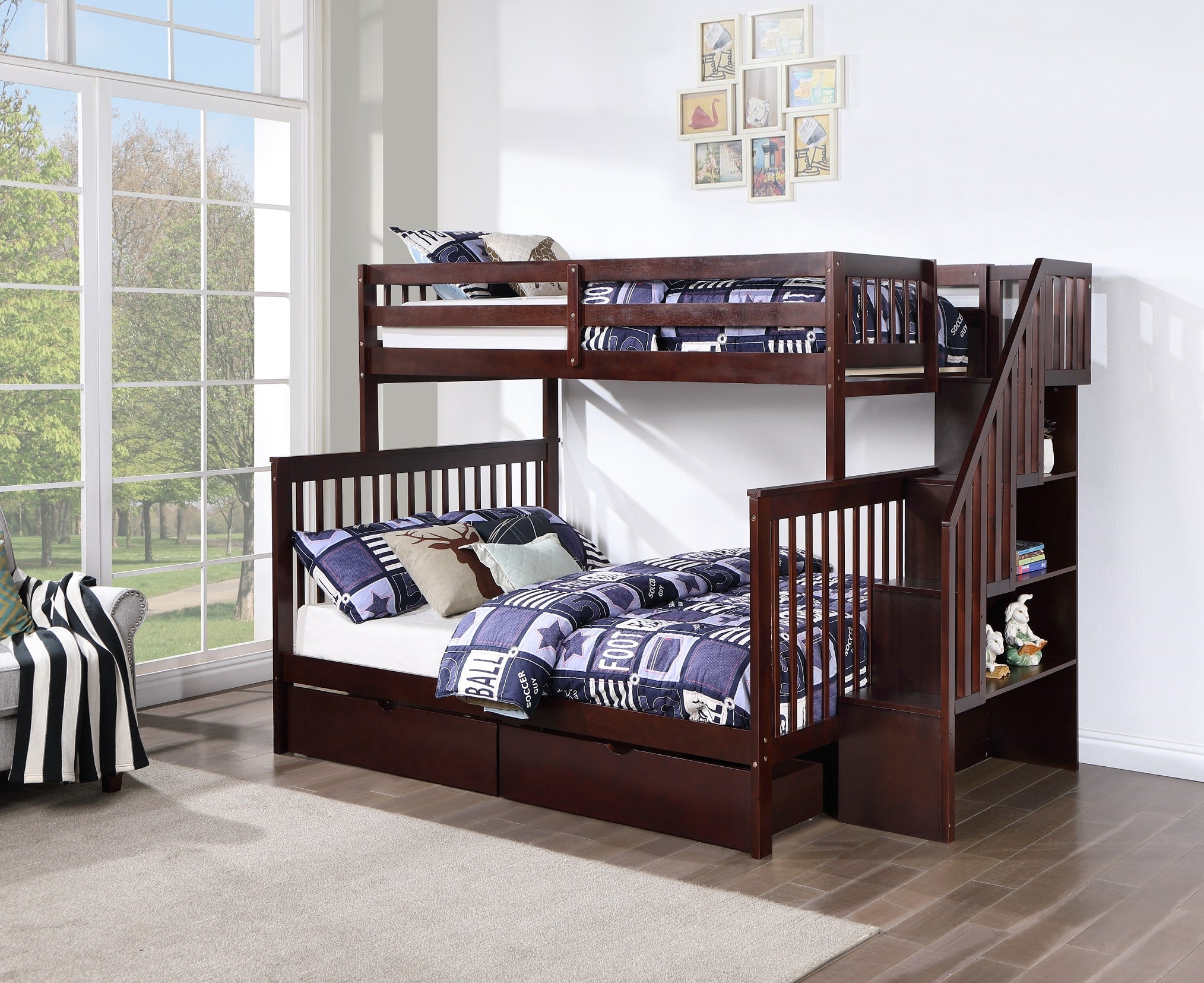 Please note The staircase is Reversible and can be installed on the Left or Right Side Bunk Bed –...