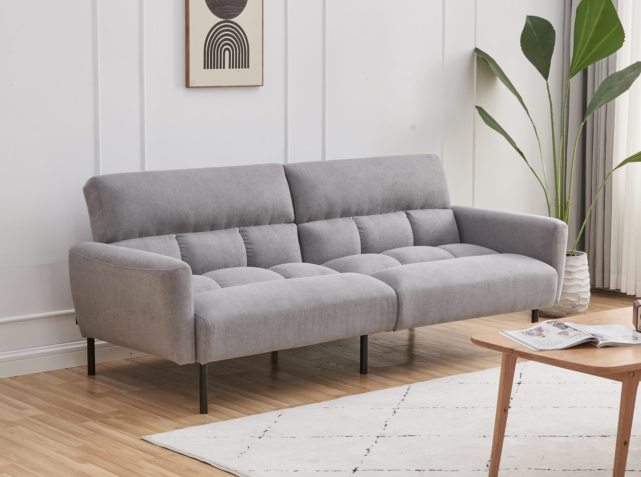Light Grey Tufted Sofa Bed – IF-8041