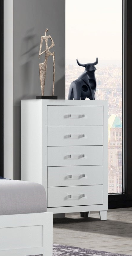 Sleek White Finish with minimalist appeal Chest – Luccia-White Chest