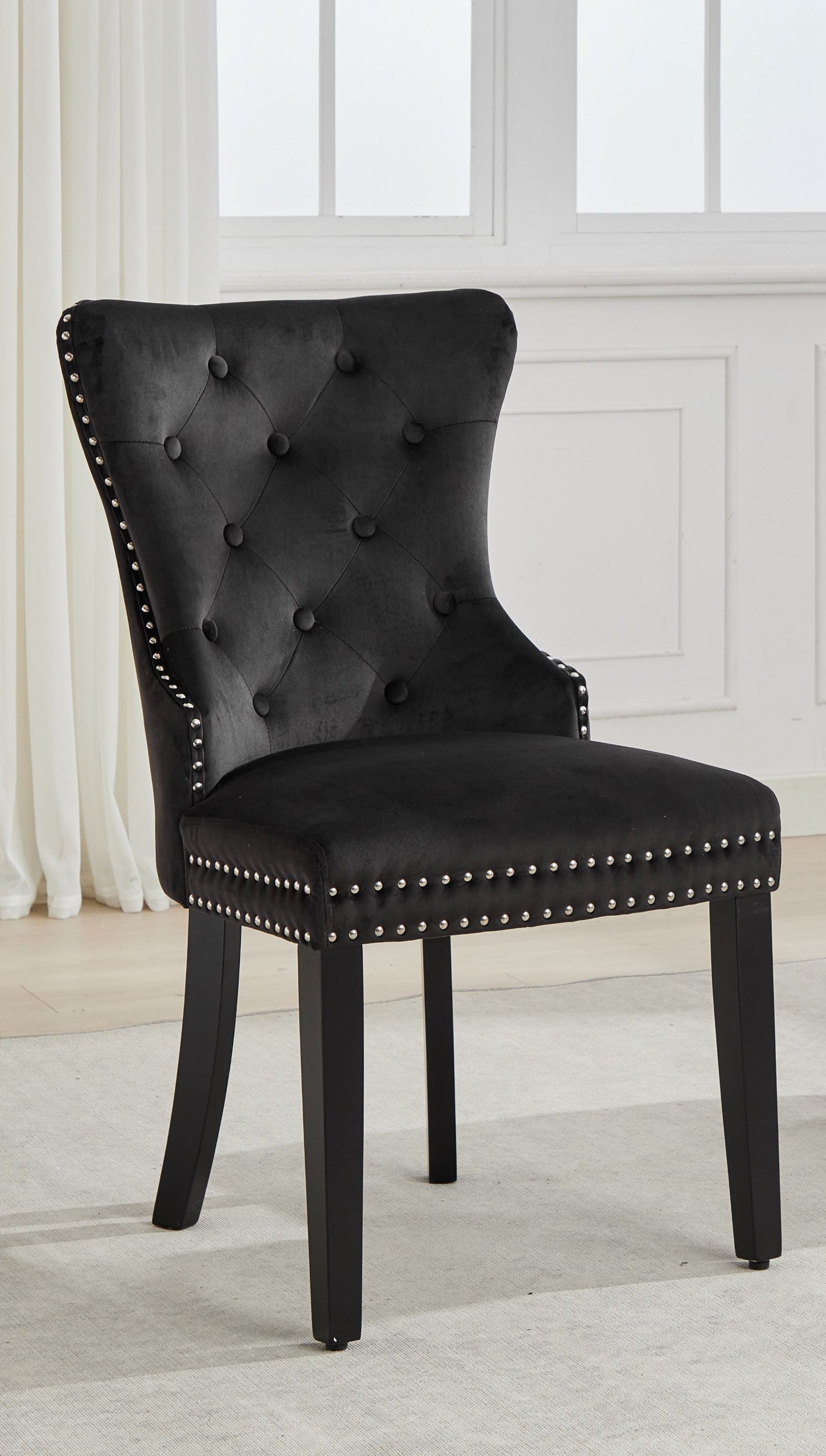 Dark Espresso Wooden Legs Accent Chair – C-1226