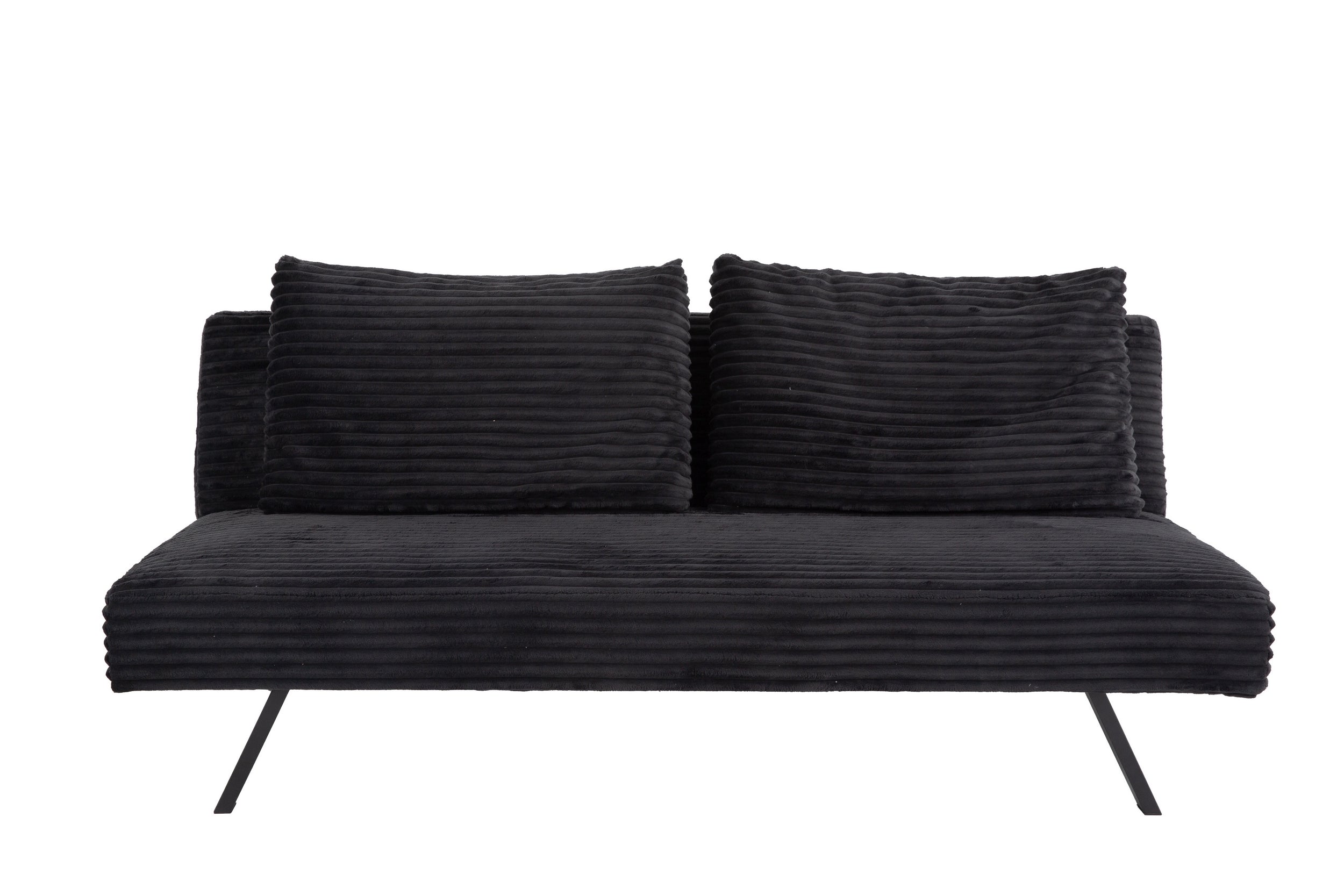 Black Corduroy Sofa Bed with Pillows – IF-8065
