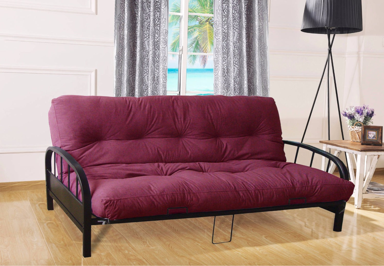 Fabric colour shown Burgundy Futon – IF-211