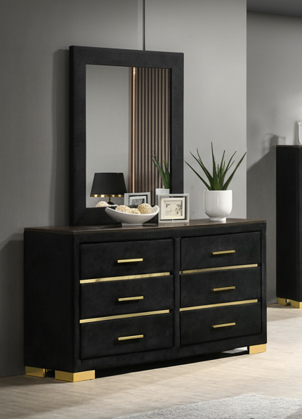 Madison Black Wingback Bedroom Set with Gold Accents – Madison/100