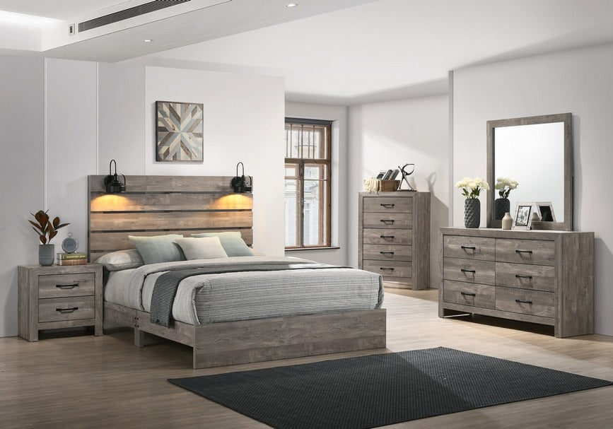 Charlotte Rustic Grey Wood Bedroom Set – Charlotte