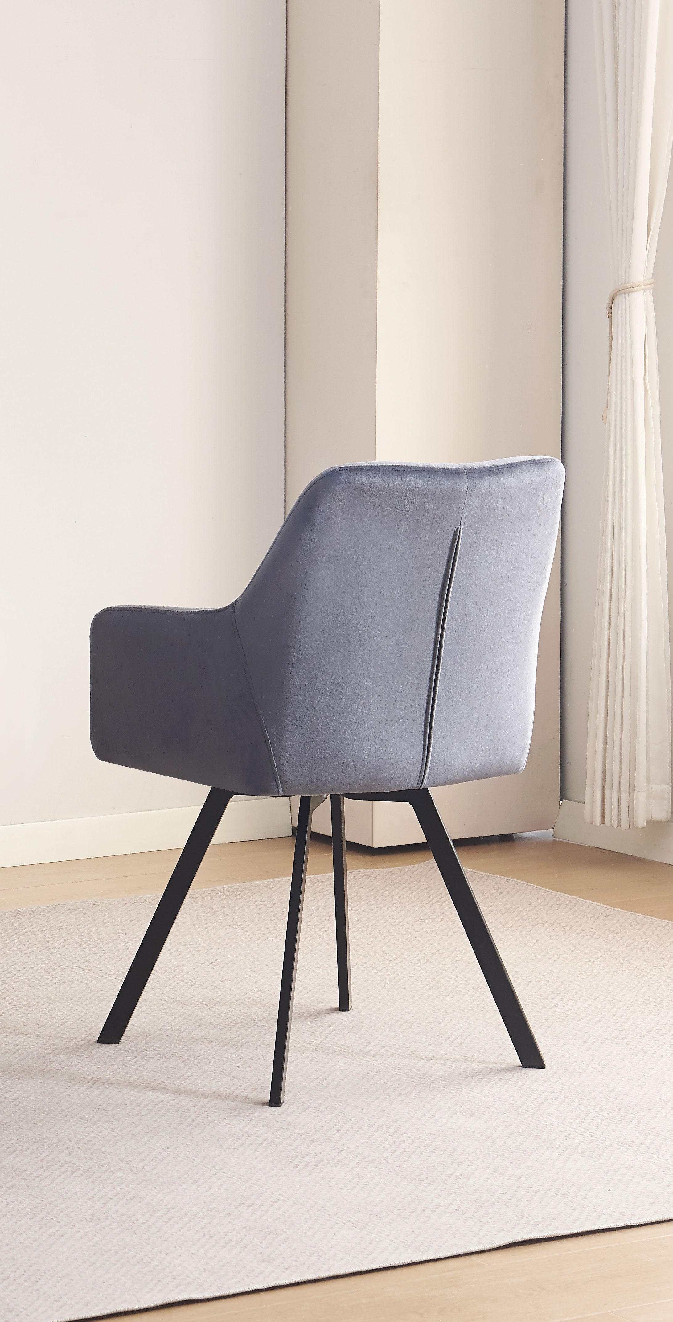 Upholstered in soft dark grey velvet Dinette Set – T-1410 C-1412