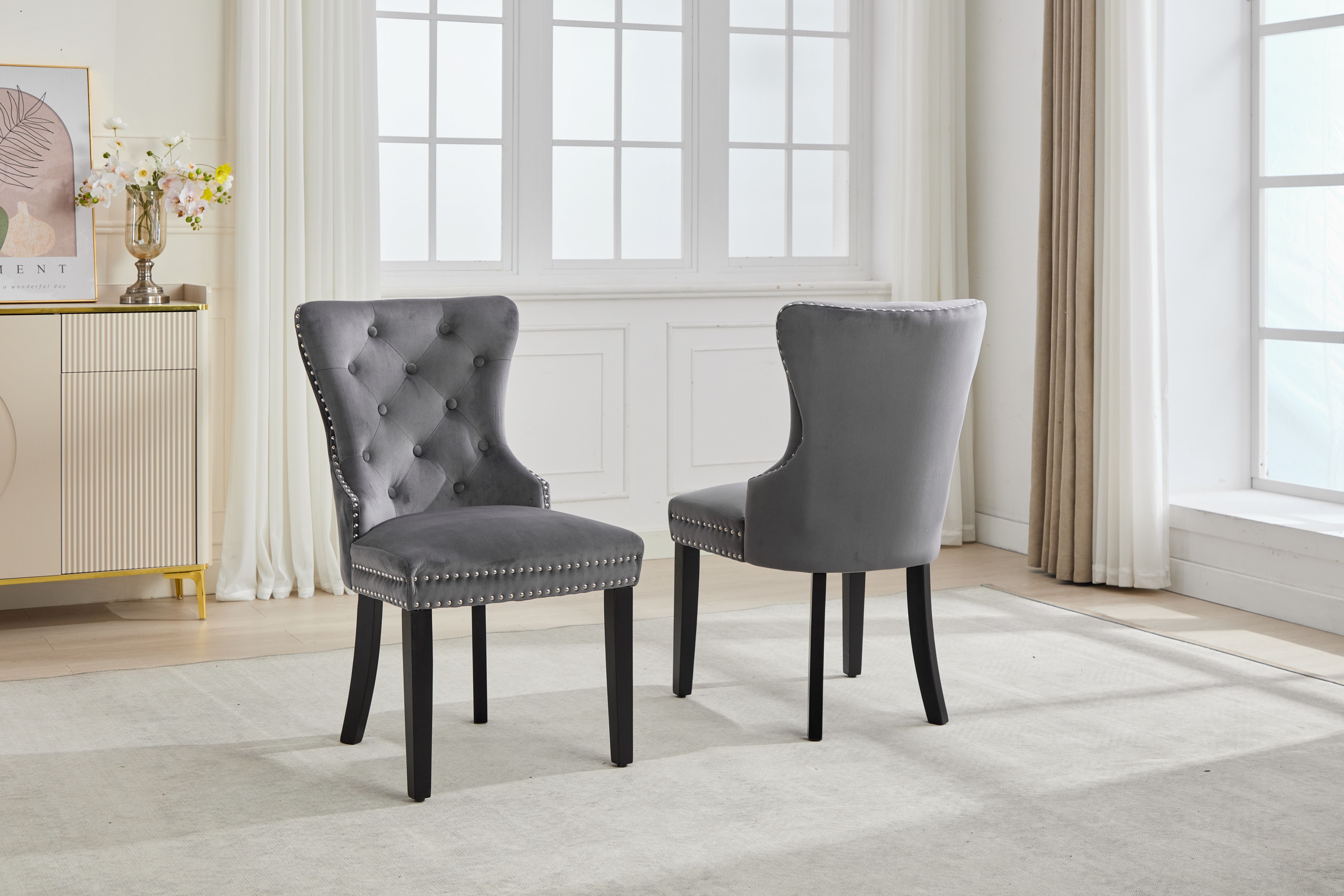 Dark Espresso Wooden Legs Accent Chair – C-1225