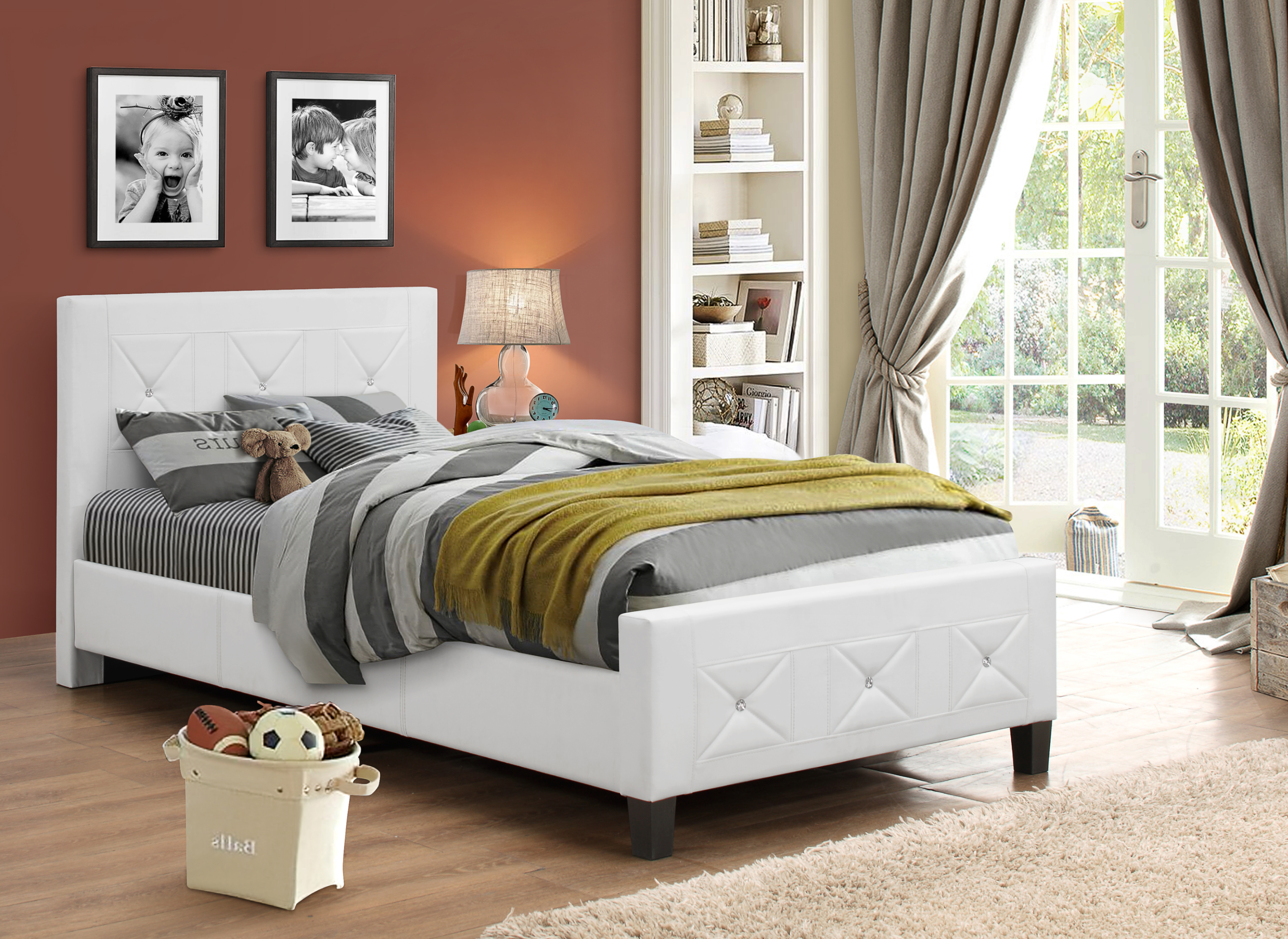 Image of if-178 - single or double or queen bed - platform bed includes mattress support.