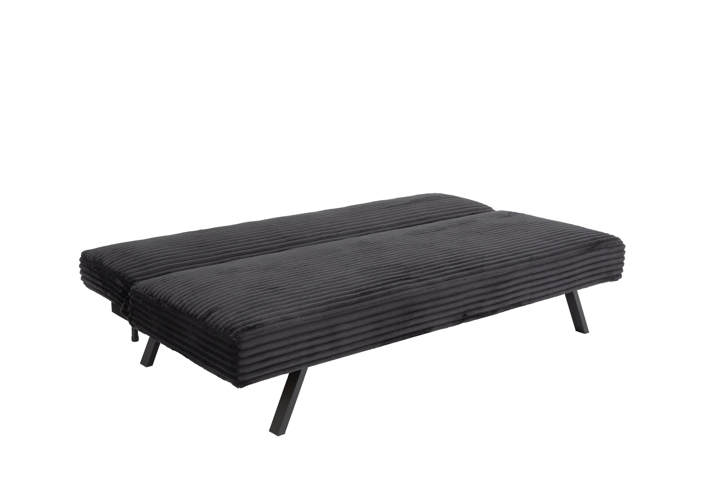Black Corduroy Sofa Bed with Pillows – IF-8065