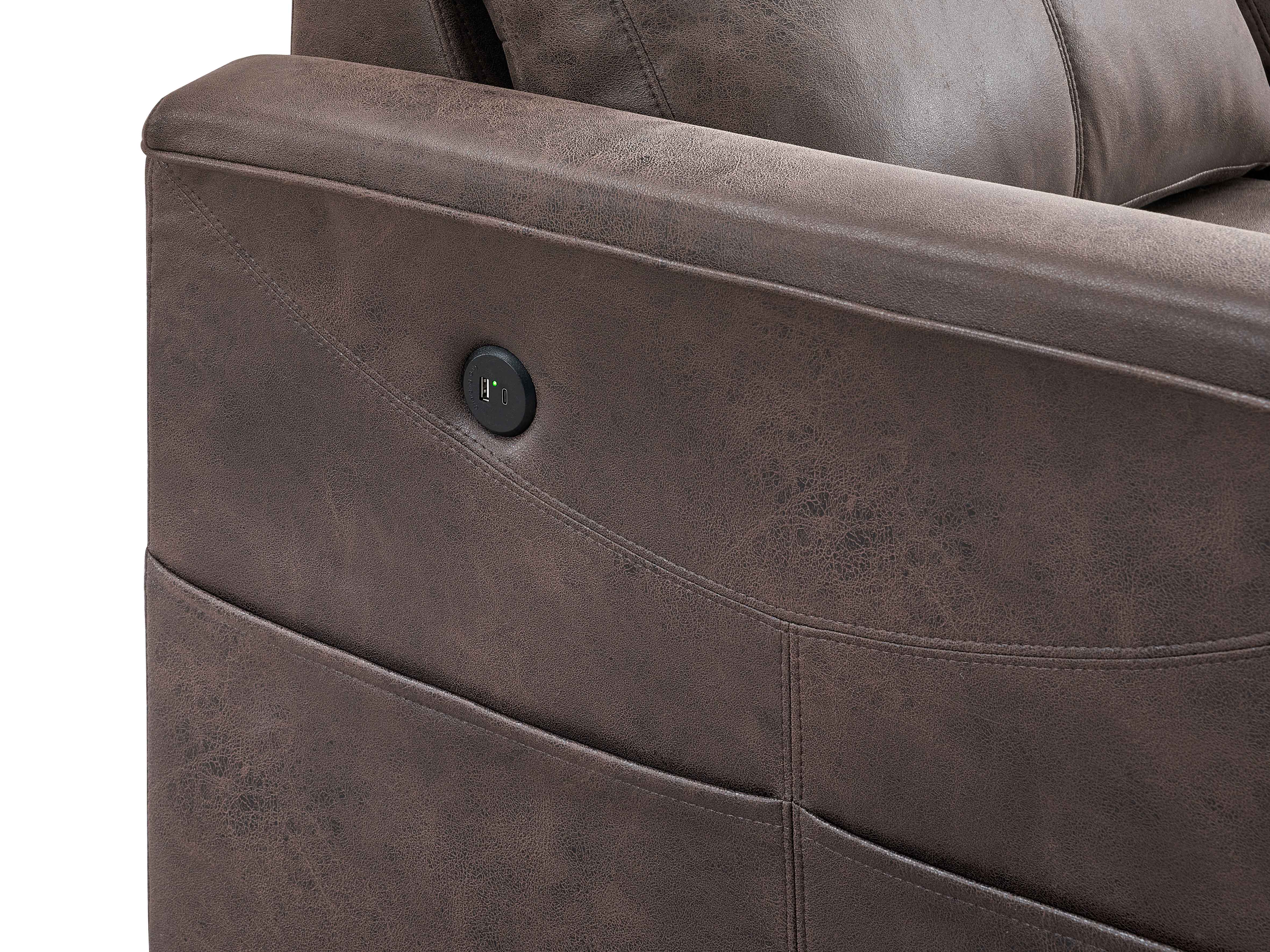 Brown Leather Sectional Sofa with Storage Chaise – IF-9075 LHF