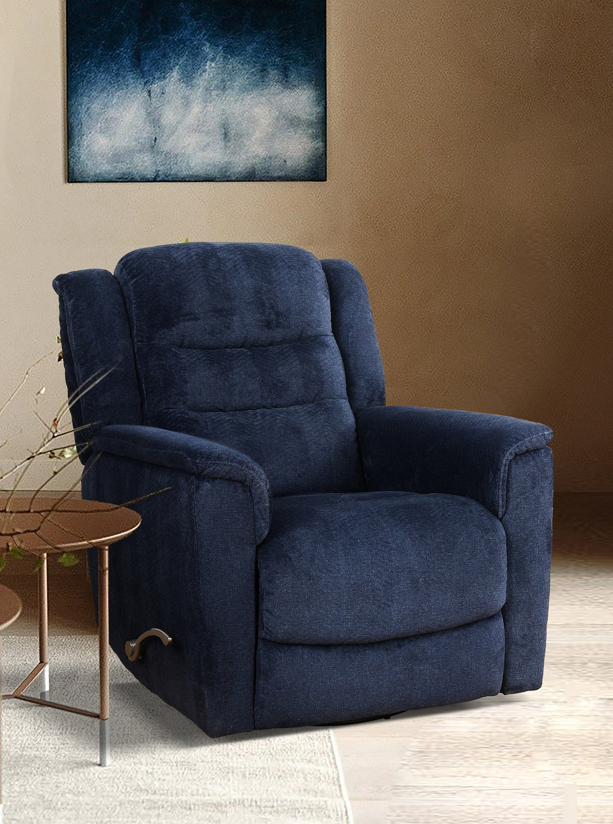 Navy Blue Fabric Rocker Recliner – IF-6347-M Recliner